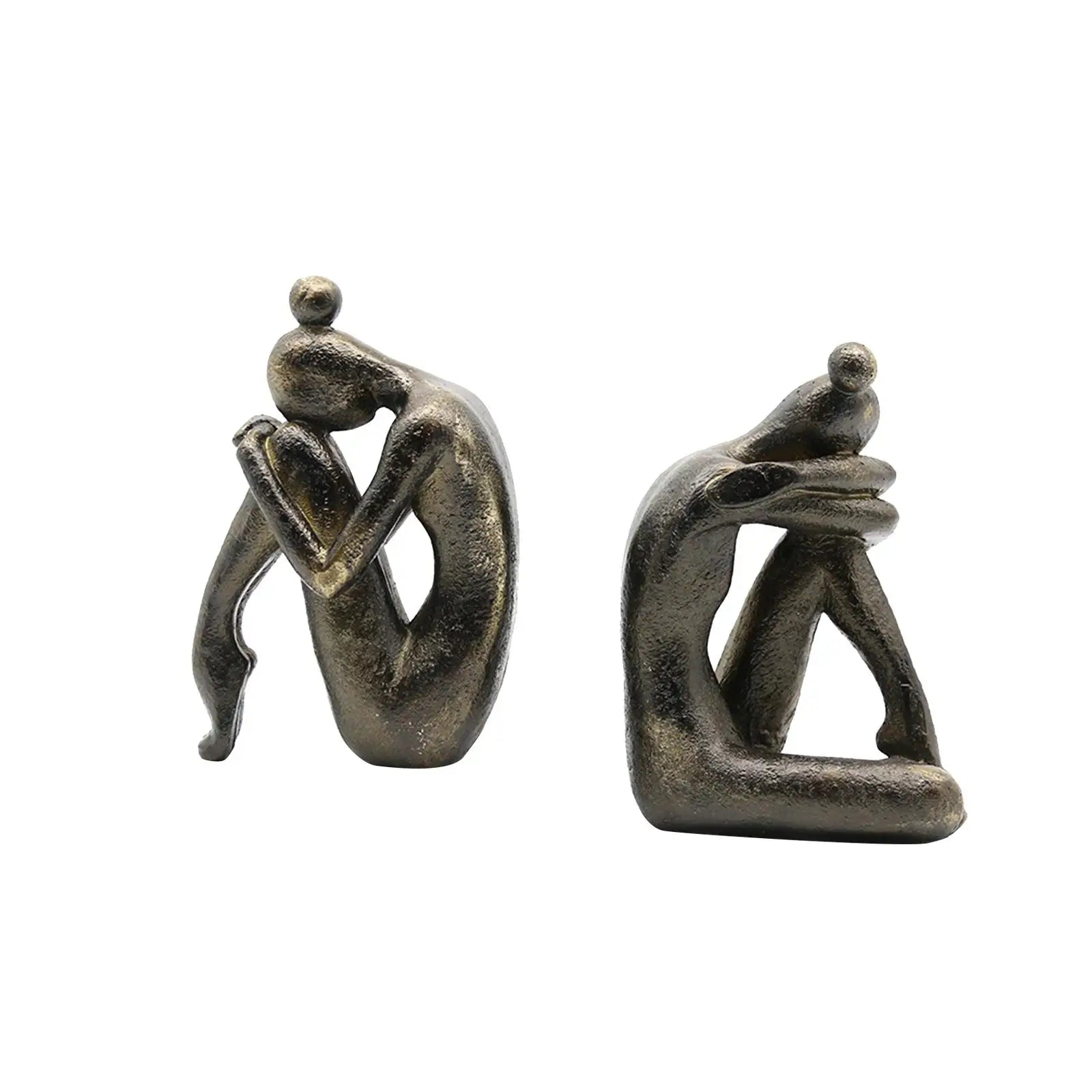 Decorative Metal Bookend Of Thinker
