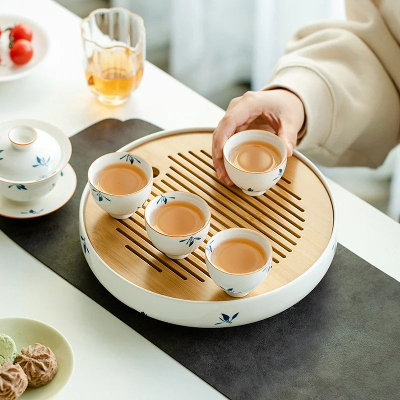 Pure Hand-Painted Ceramic Tea Tray
