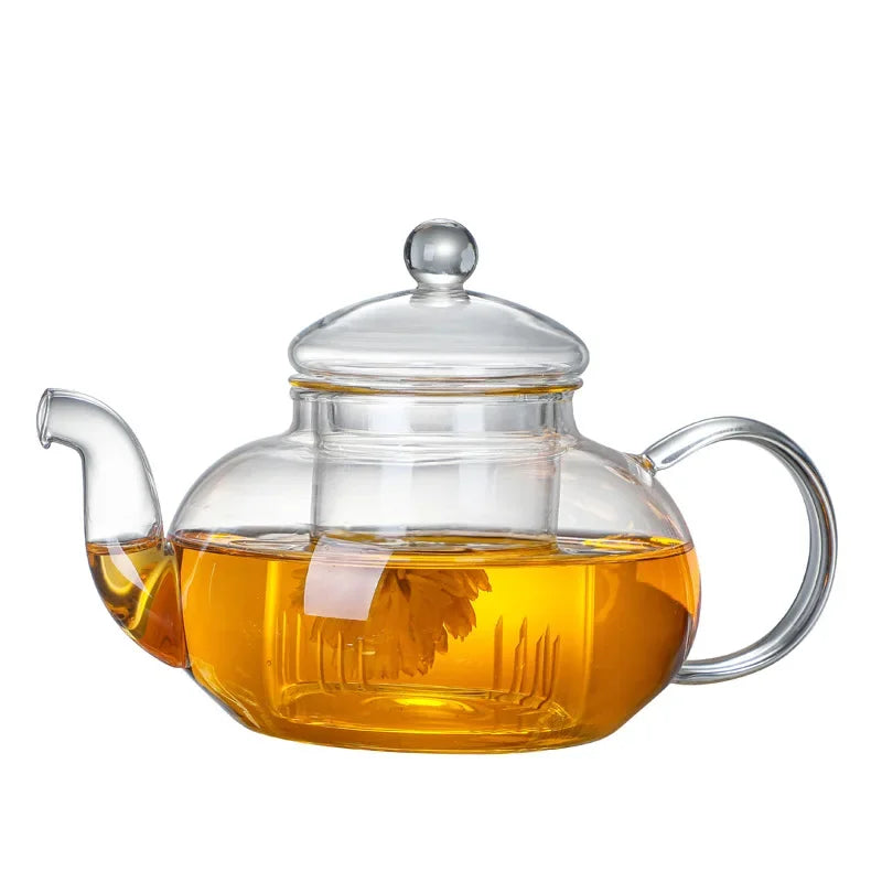 Glass Teapot with Infuser In Pumpkin Shape