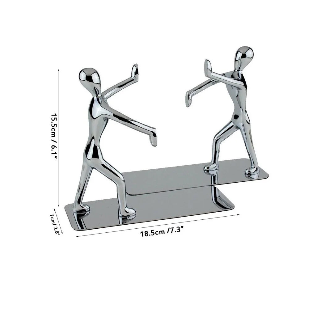 Decorative Metal Bookend Of 2 Man
