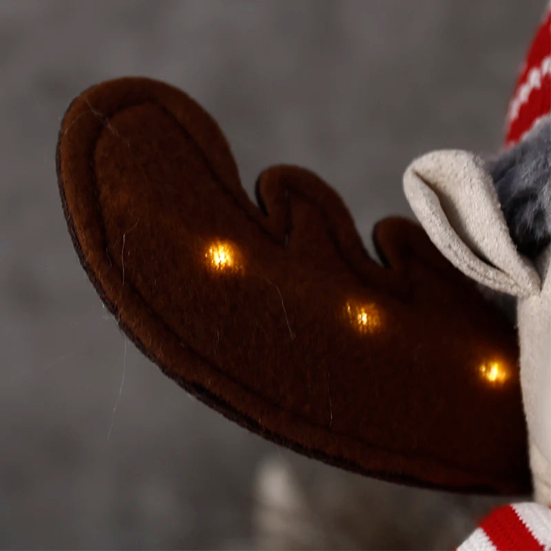 Large Standing Christmas Reindeer Doll with LED Lights