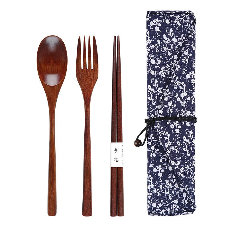 Japanese Style Wooden Cutlery Set