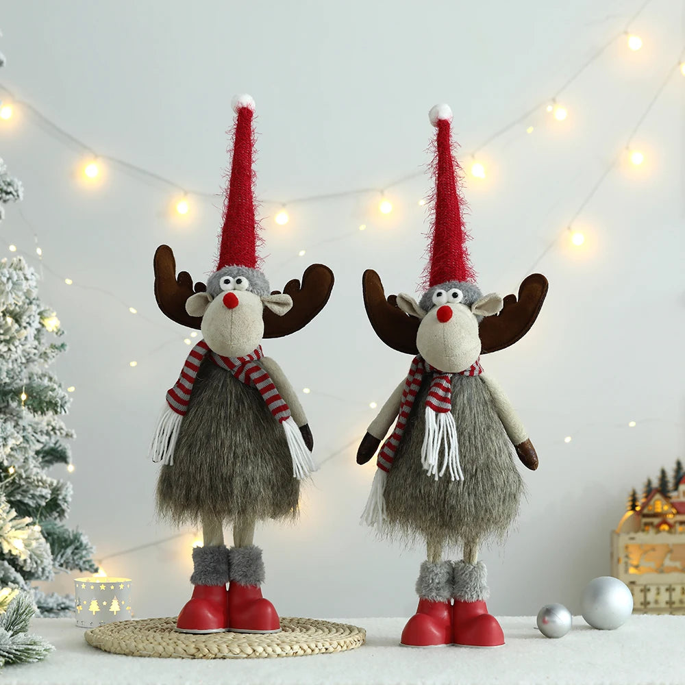 Large Standing Christmas Reindeer Doll with LED Lights