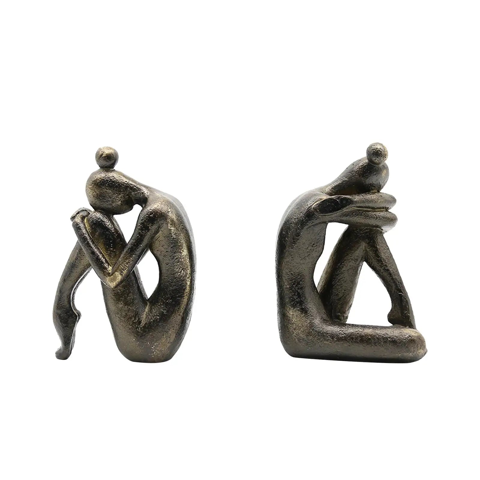 Decorative Metal Bookend Of Thinker
