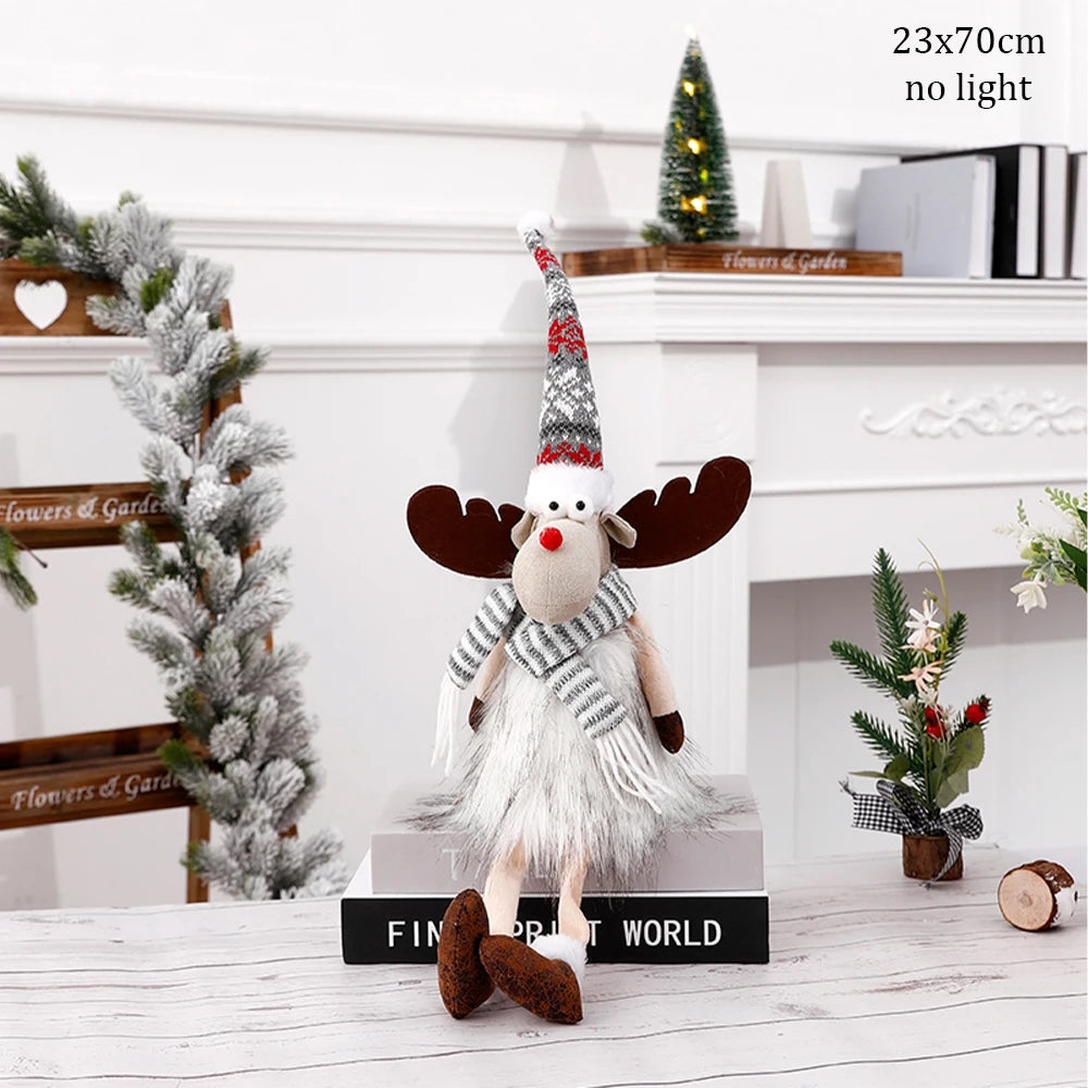 Large Standing Christmas Reindeer Doll with LED Lights