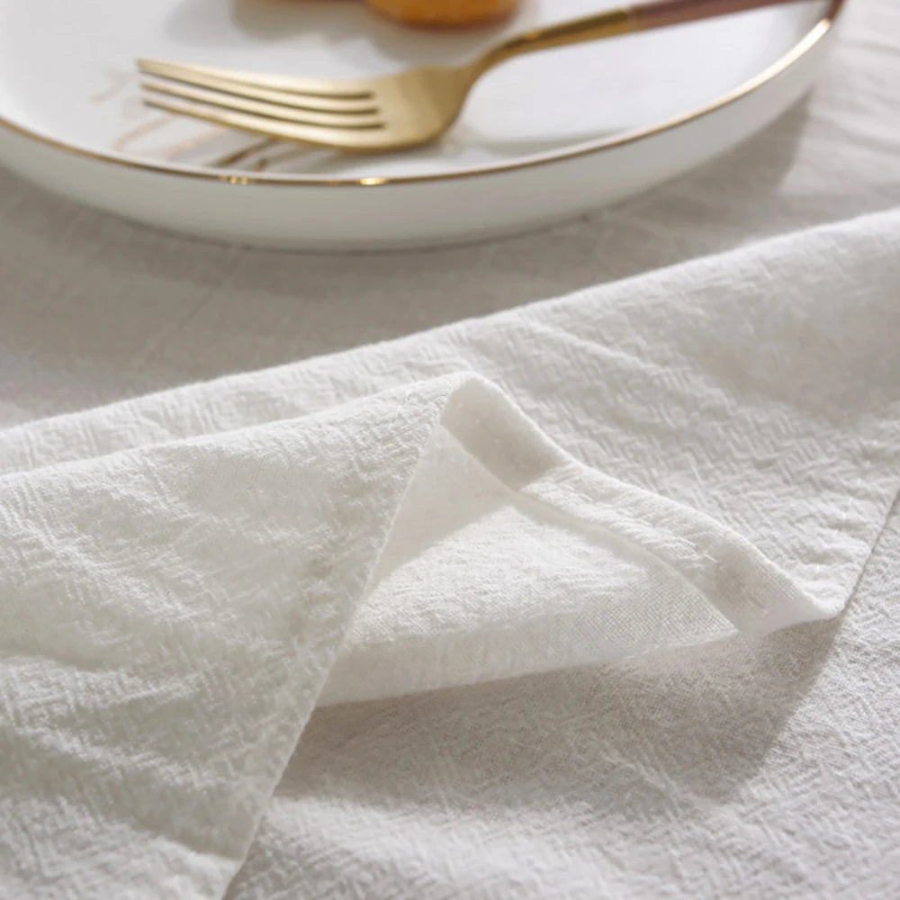 White Table Runner From Cotton Fabric