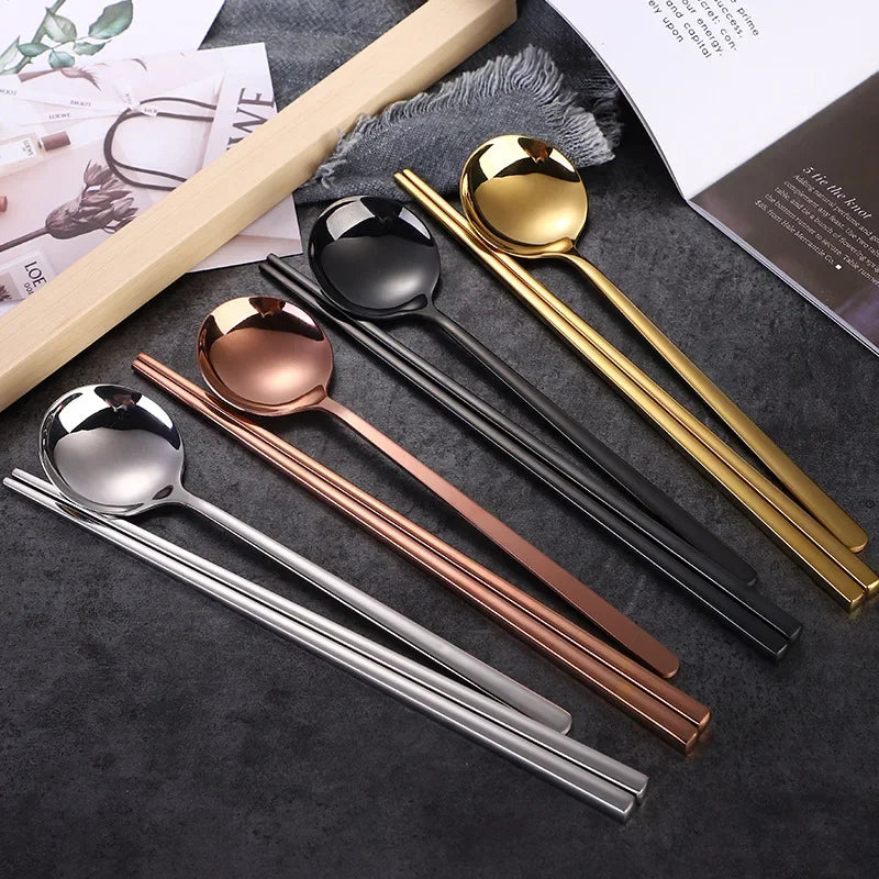 Korean Long Handle Cutlery Set