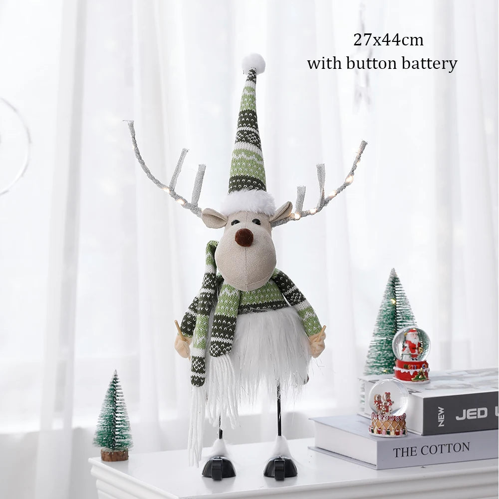 Large Standing Christmas Reindeer Doll with LED Lights