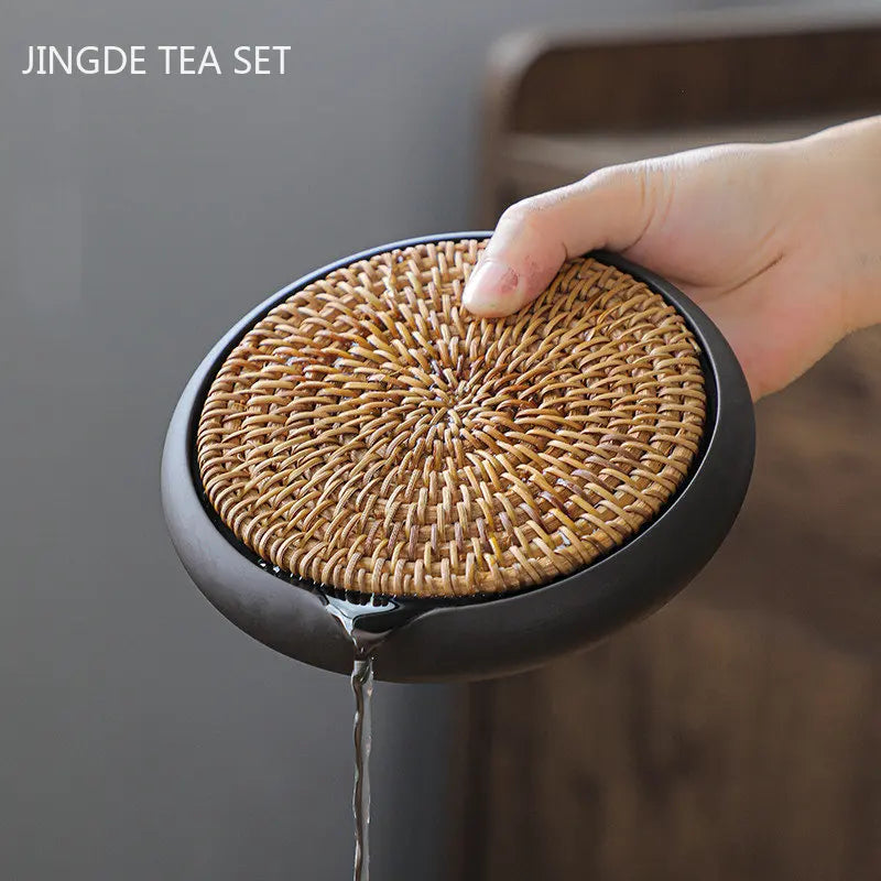 Hand-Woven Rattan Tea Tray
