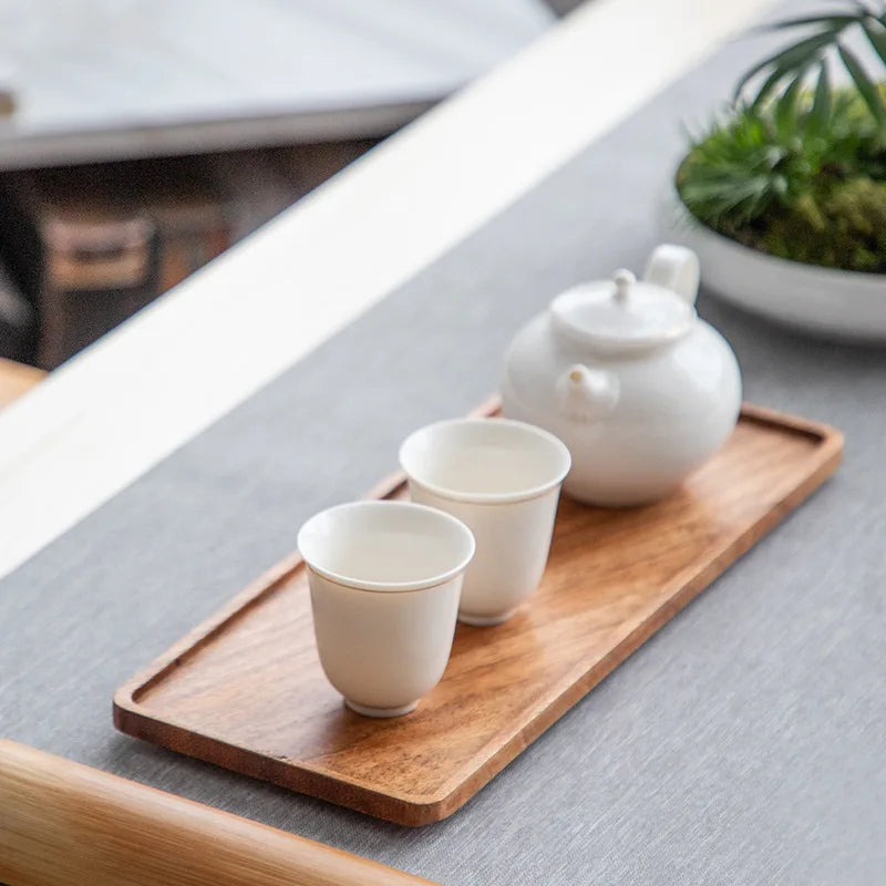 Walnut Wood Rectangular Tray For Tea