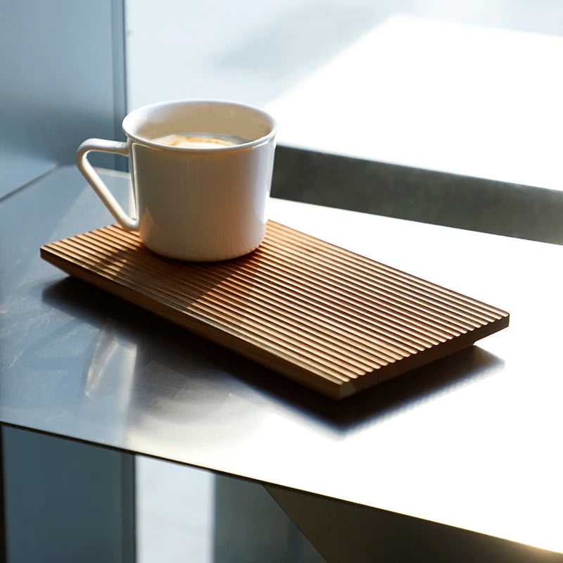 Wooden Rectangular Tea Tray Japanese Style