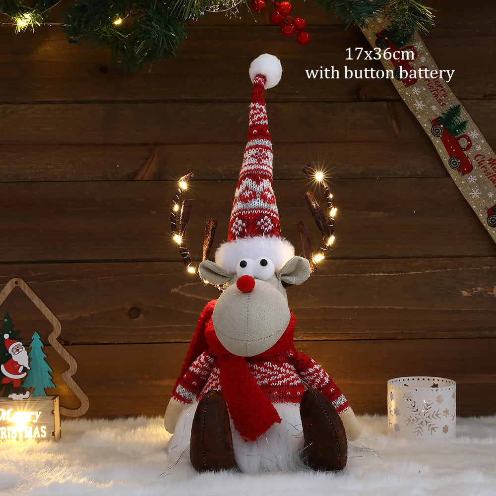 Large Standing Christmas Reindeer Doll with LED Lights