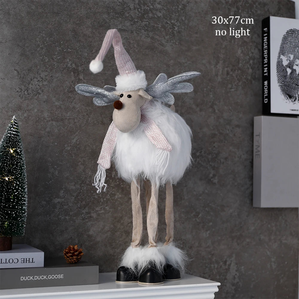 Large Standing Christmas Reindeer Doll with LED Lights