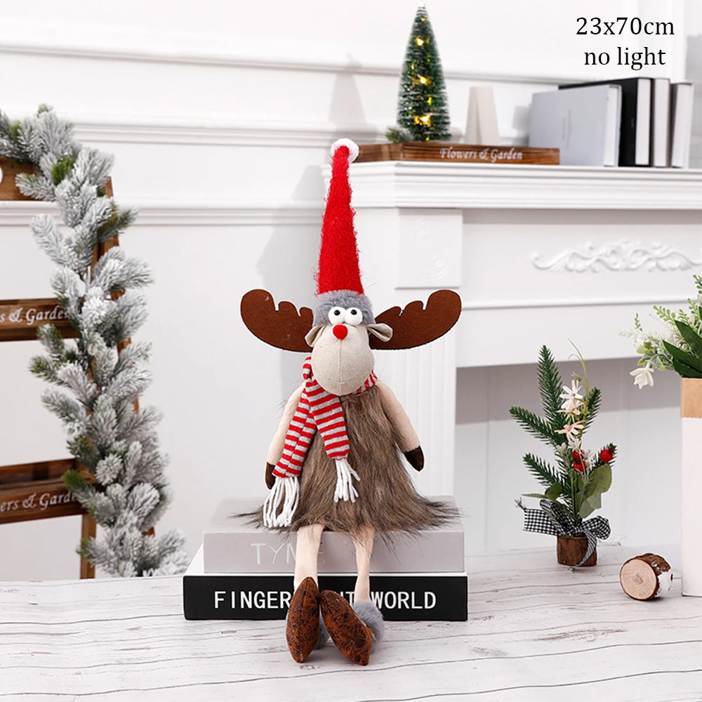 Large Standing Christmas Reindeer Doll with LED Lights