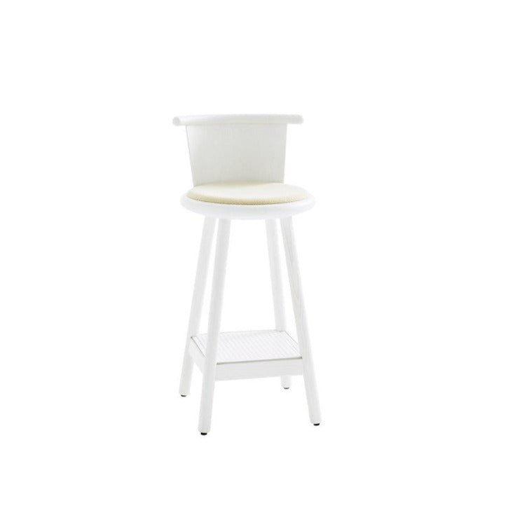 MILO Stool with Backrest white frame and white seat
