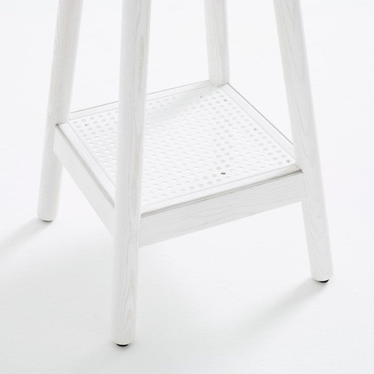 MILO Stool with Backrest white footrest crop view detail