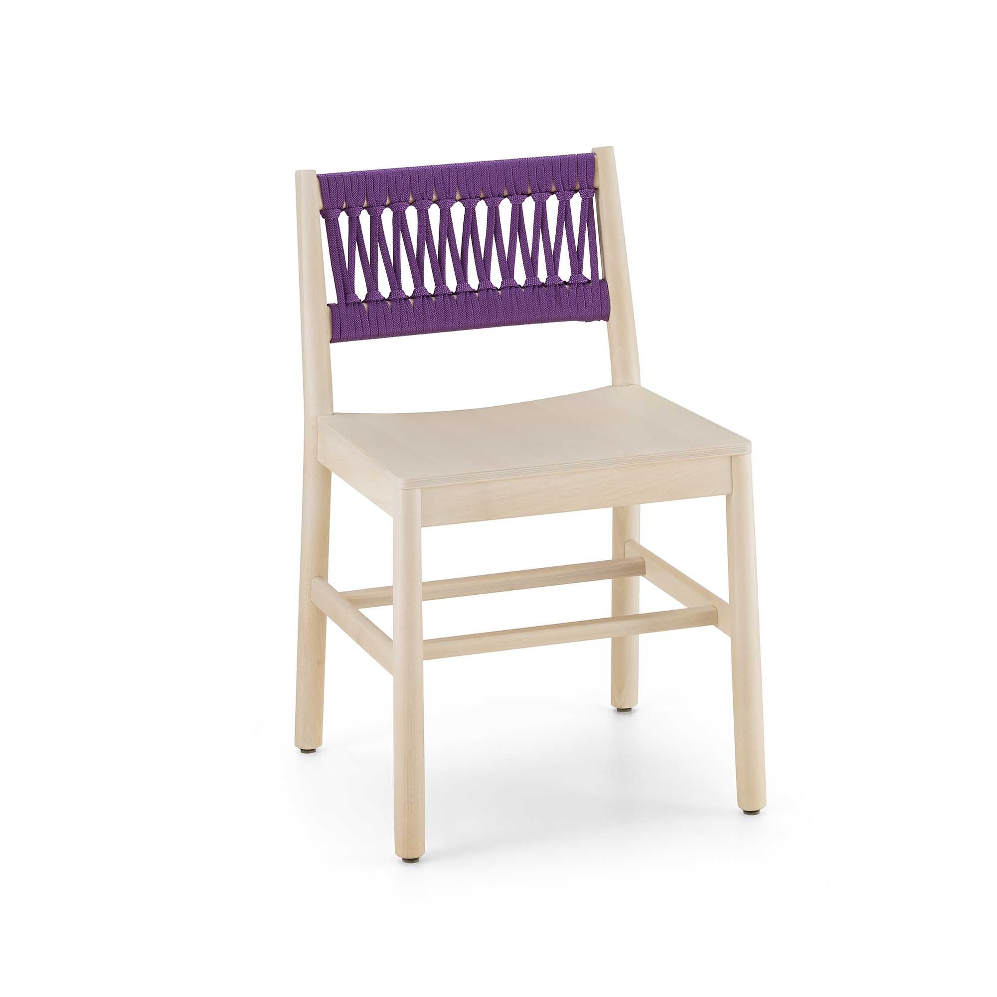 JULIE IN Chair beech frame, purple backrest
