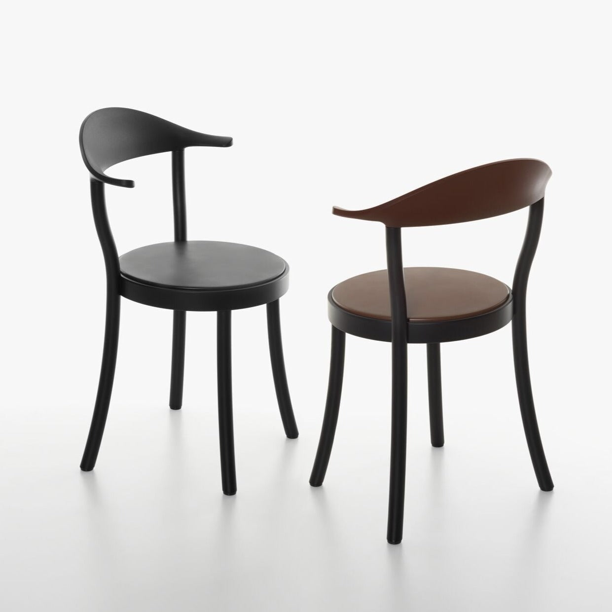 MONZA BISTRO Chair beech wood frame black-brown and black seat and backrest