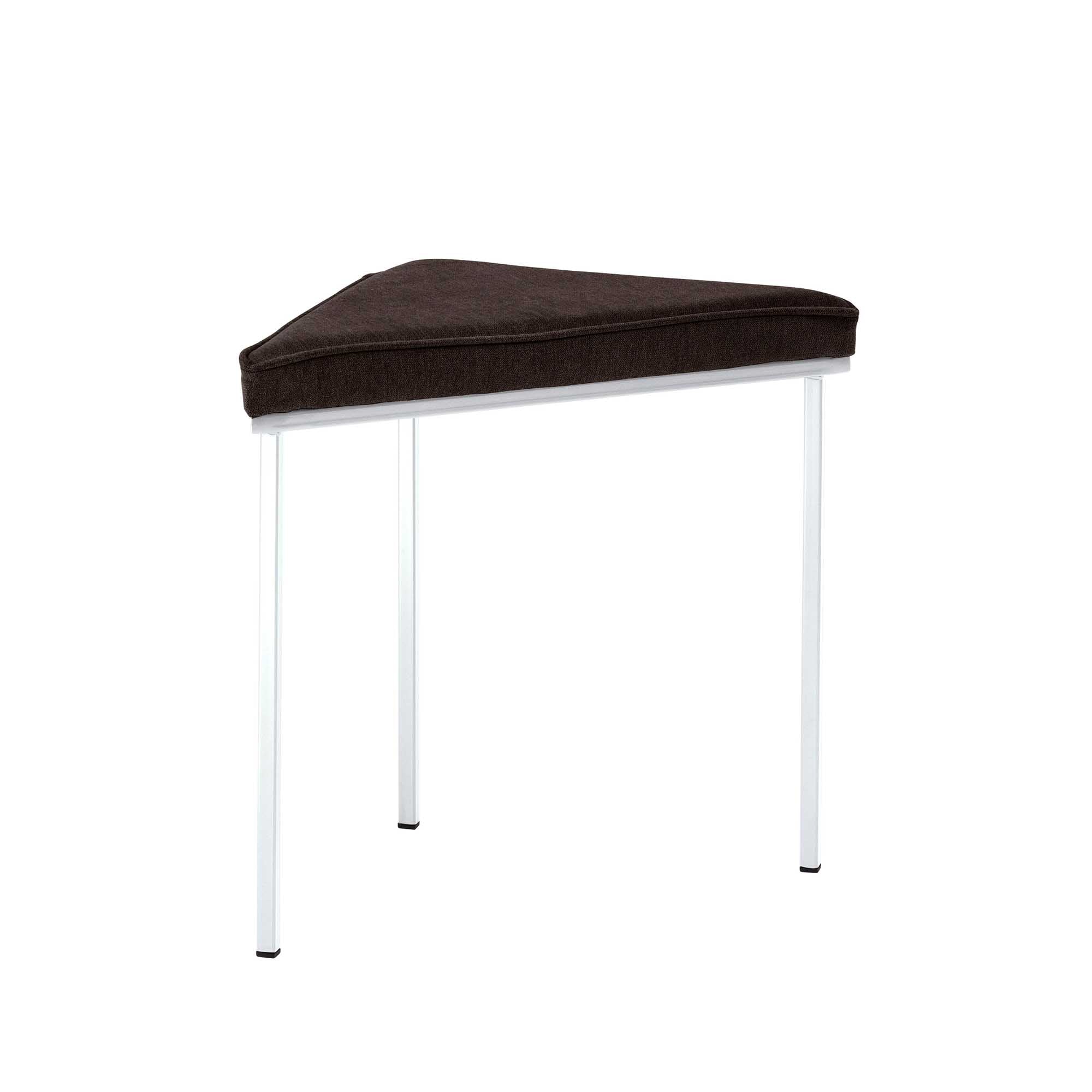 Tripod Stool, Powder-Coated Frame brown fabric, front view