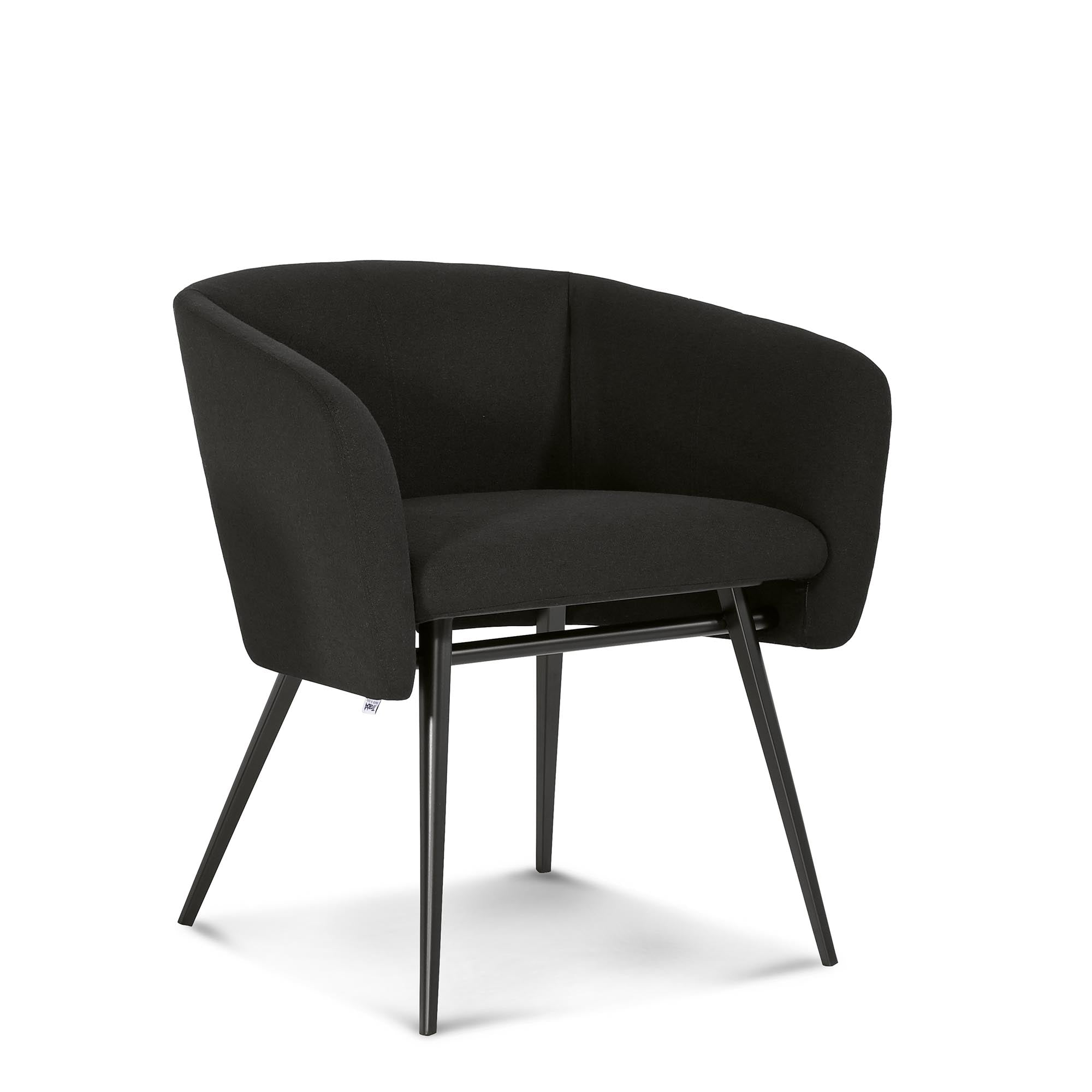 BALU MET Armchair black, front view