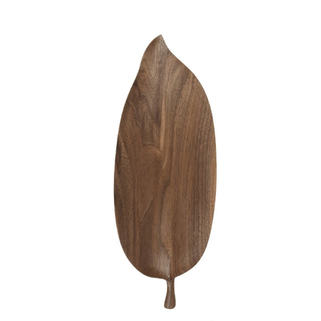 Wooden Leaf Tray Black Walnut