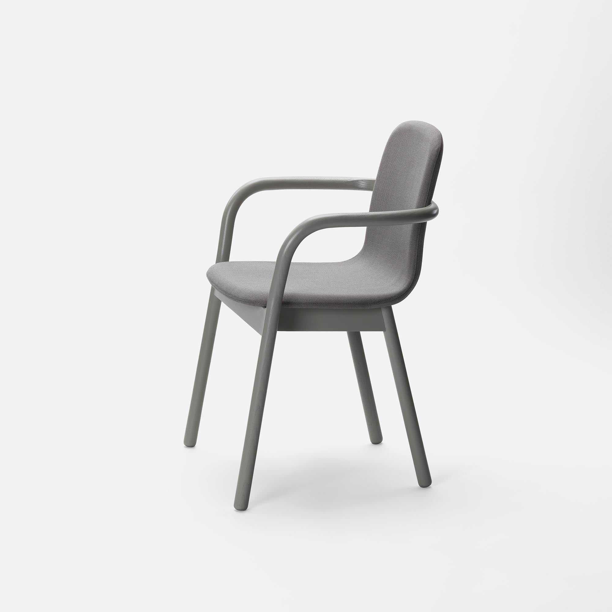 HUG ARMCHAIR Lacquered Ash in Pebble Gray-Kvadrat Rime side view