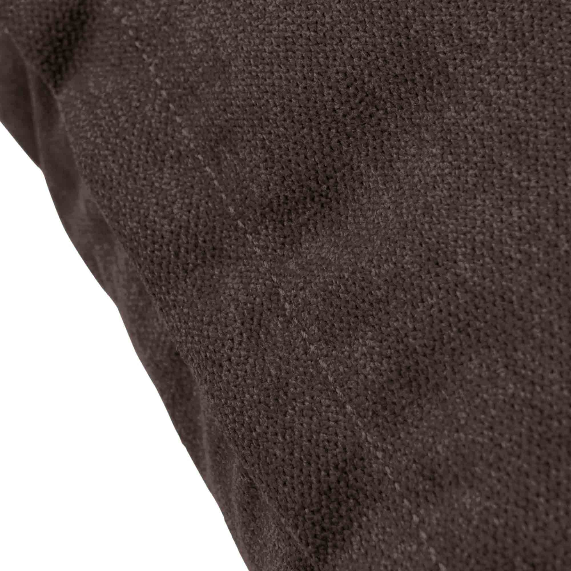 KISSEN Indoor Cushion brown fabric, close detail view