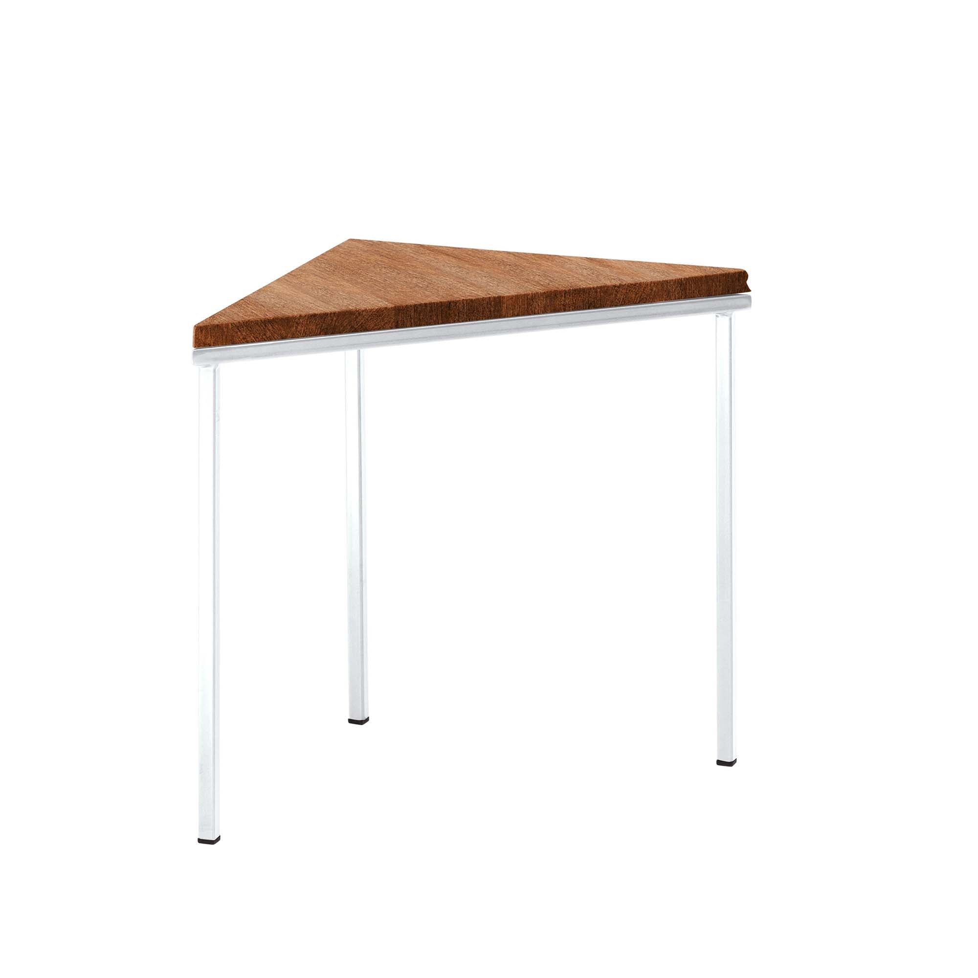 Tripod Table, Beech Wood, Walnut Colour white frame, front view