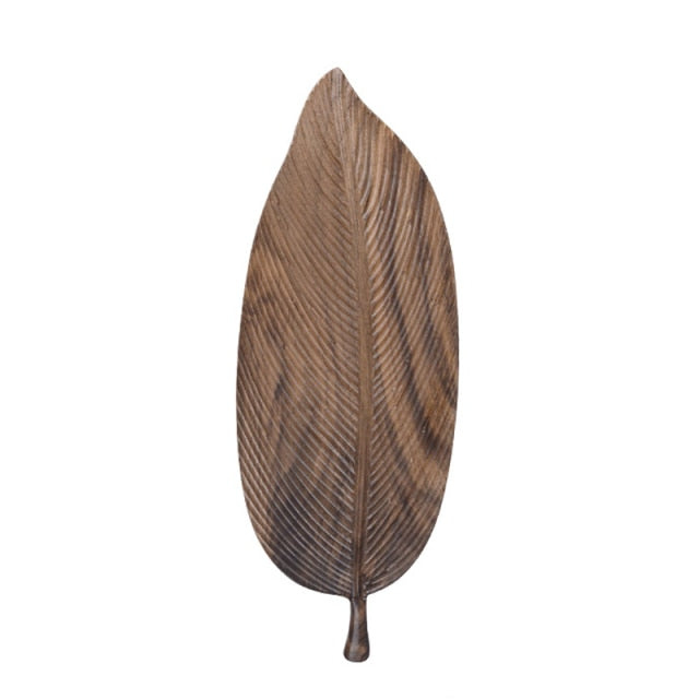 Wooden Leaf Tray Black Walnut