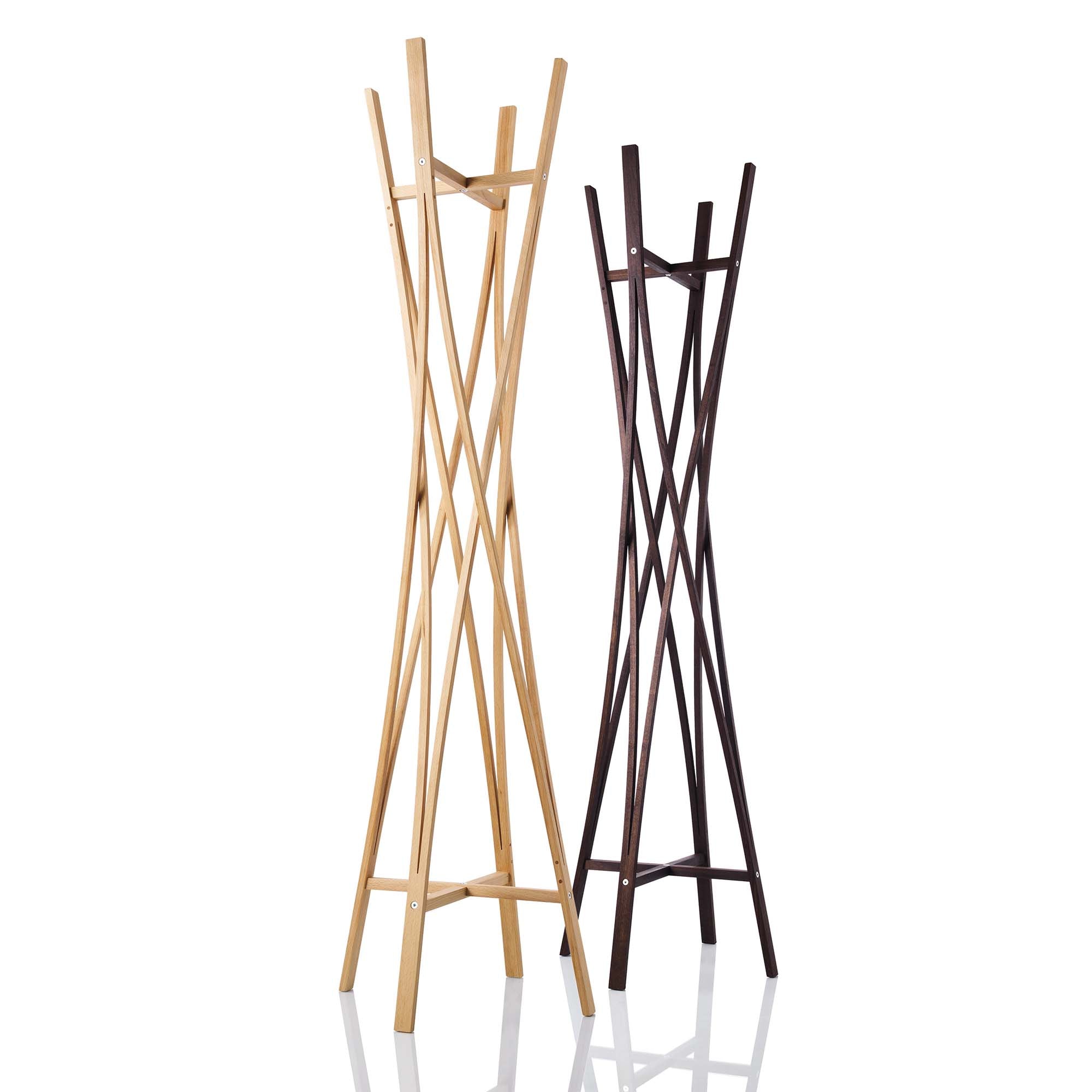 TRA Coat Stand Beech Natural front view natural and black