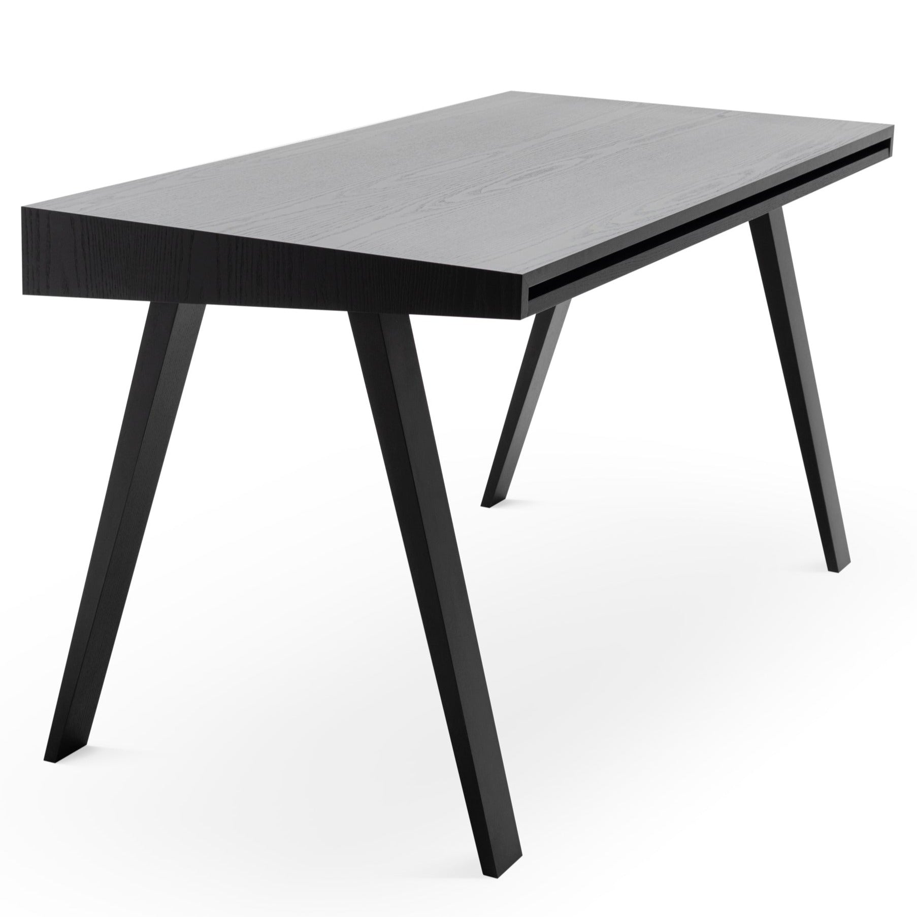 4.9 Desk black ash-one drawer side view