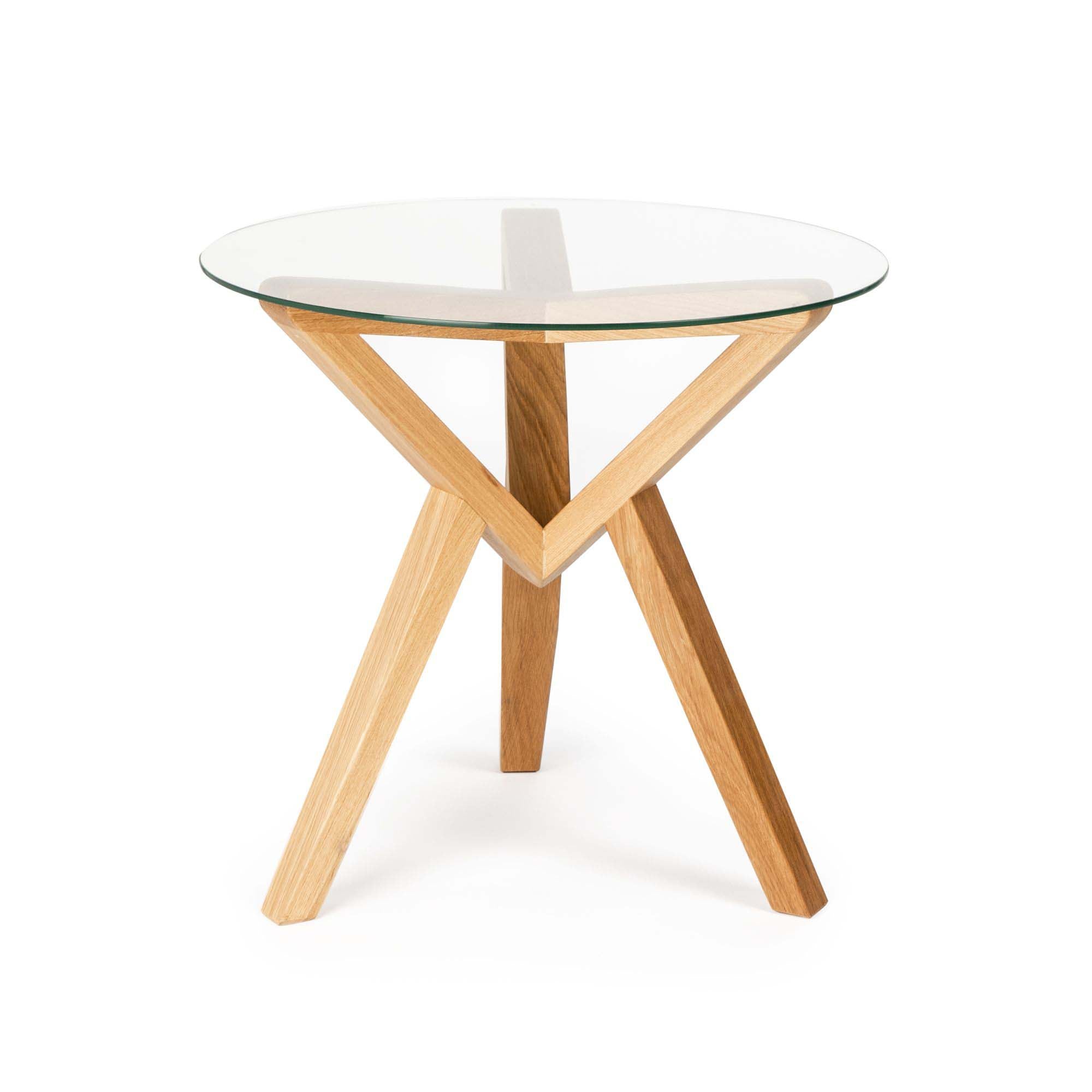 Side Table, Oak Wood Frame, Natural Colour front view