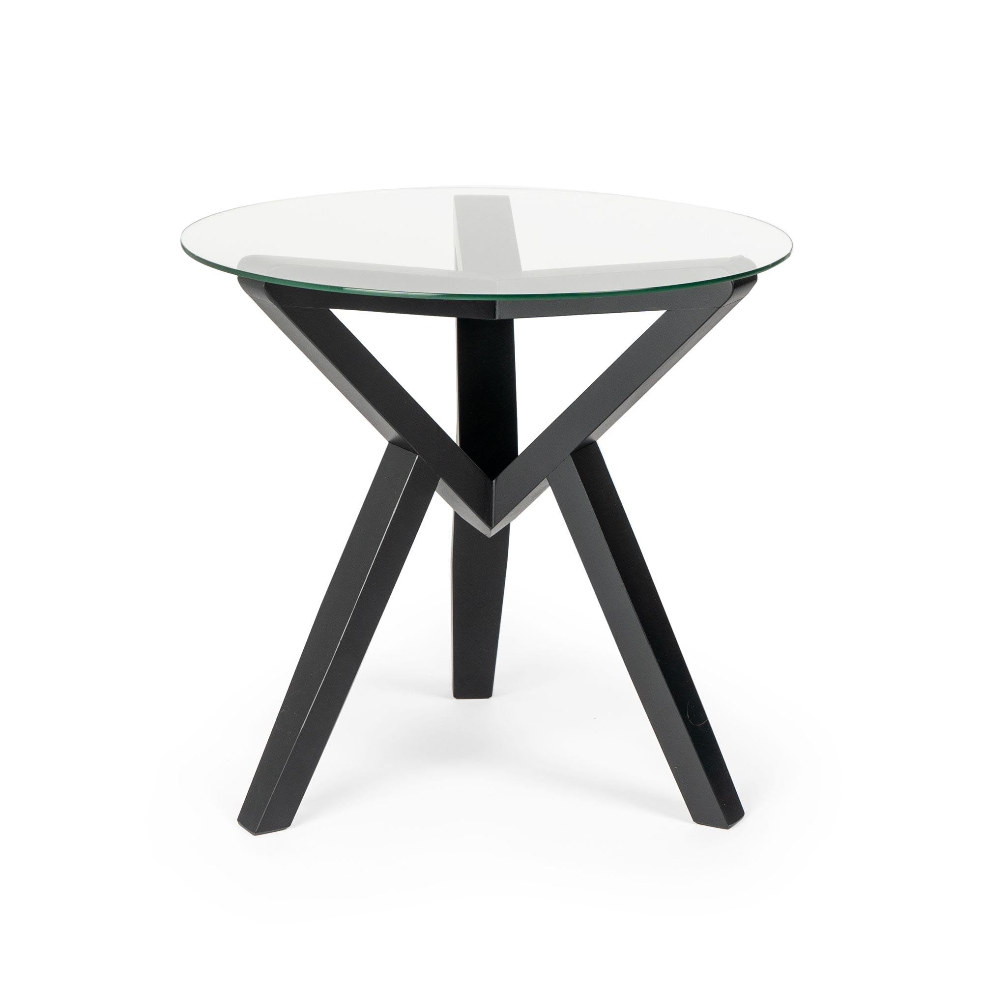Side Table, Beech Wood Frame, Black Lacquered front view