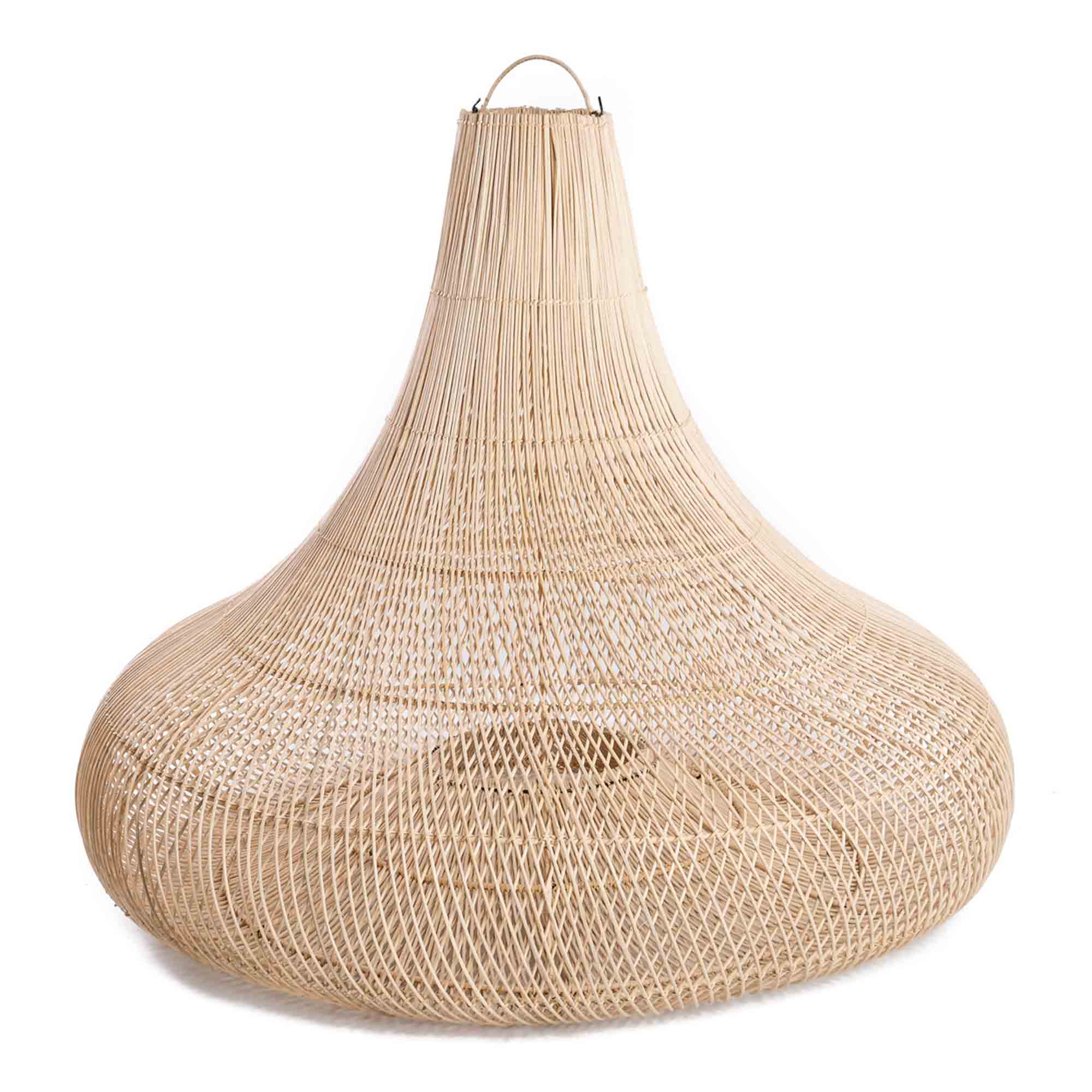 THE SHALA Pendant Lamp Natural large size, front view, rattan material