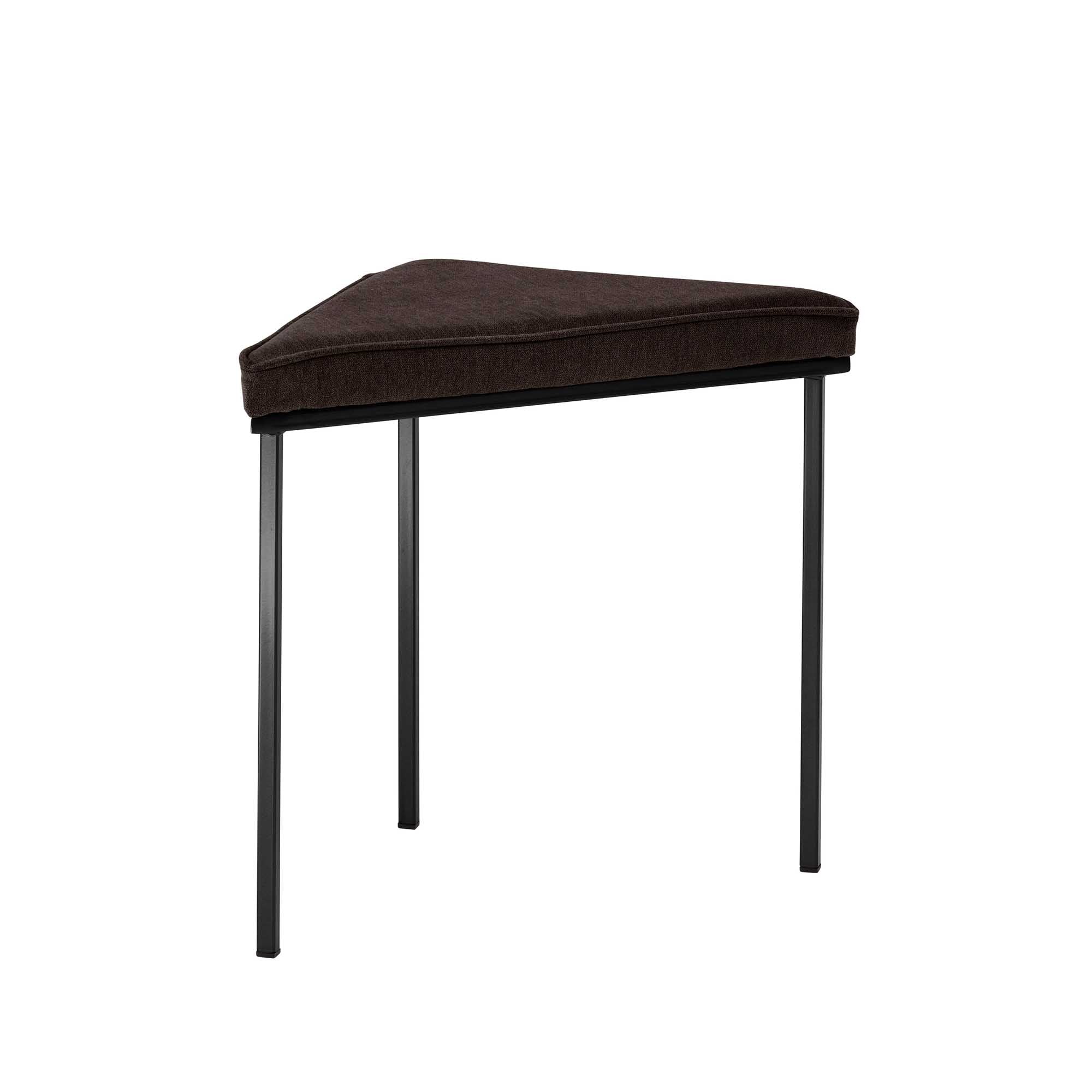 Tripod Stool, Powder-Coated Frame brown fabric, black frame front view