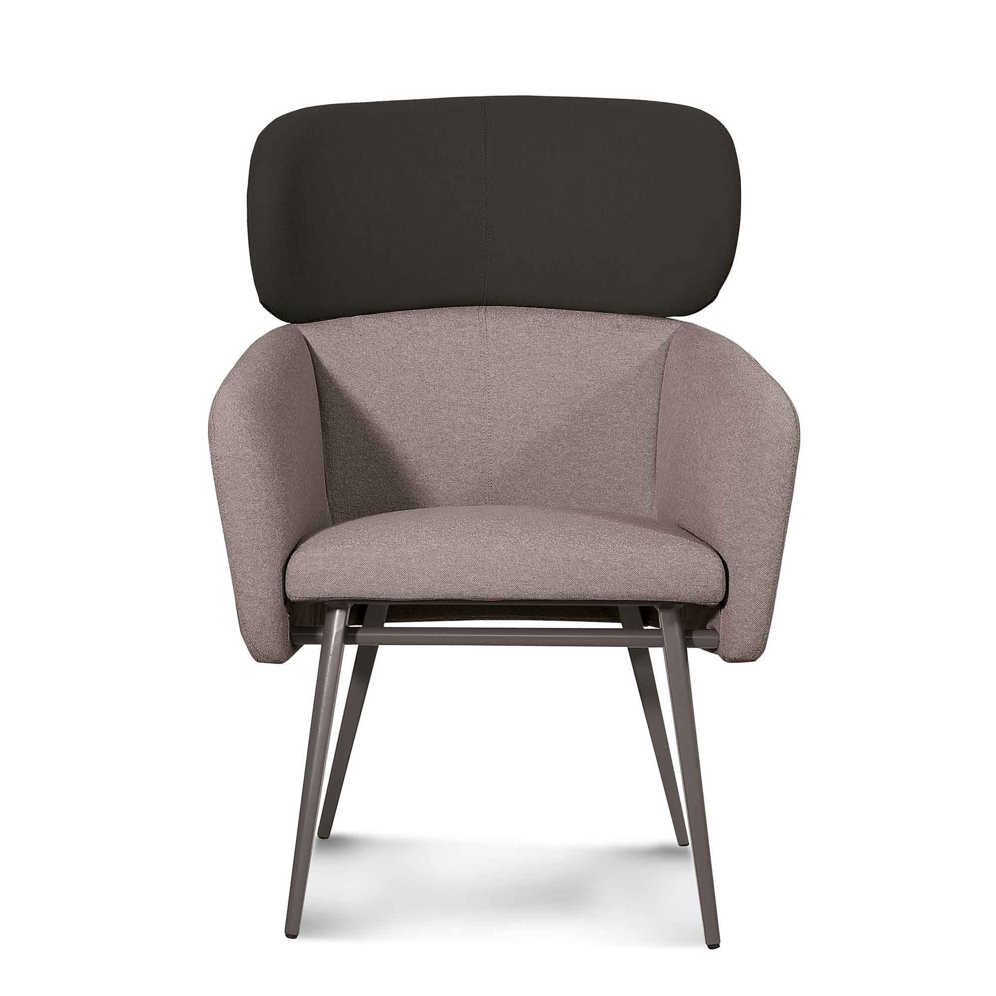 BALU XL MET Armchair black and grey upholstery
