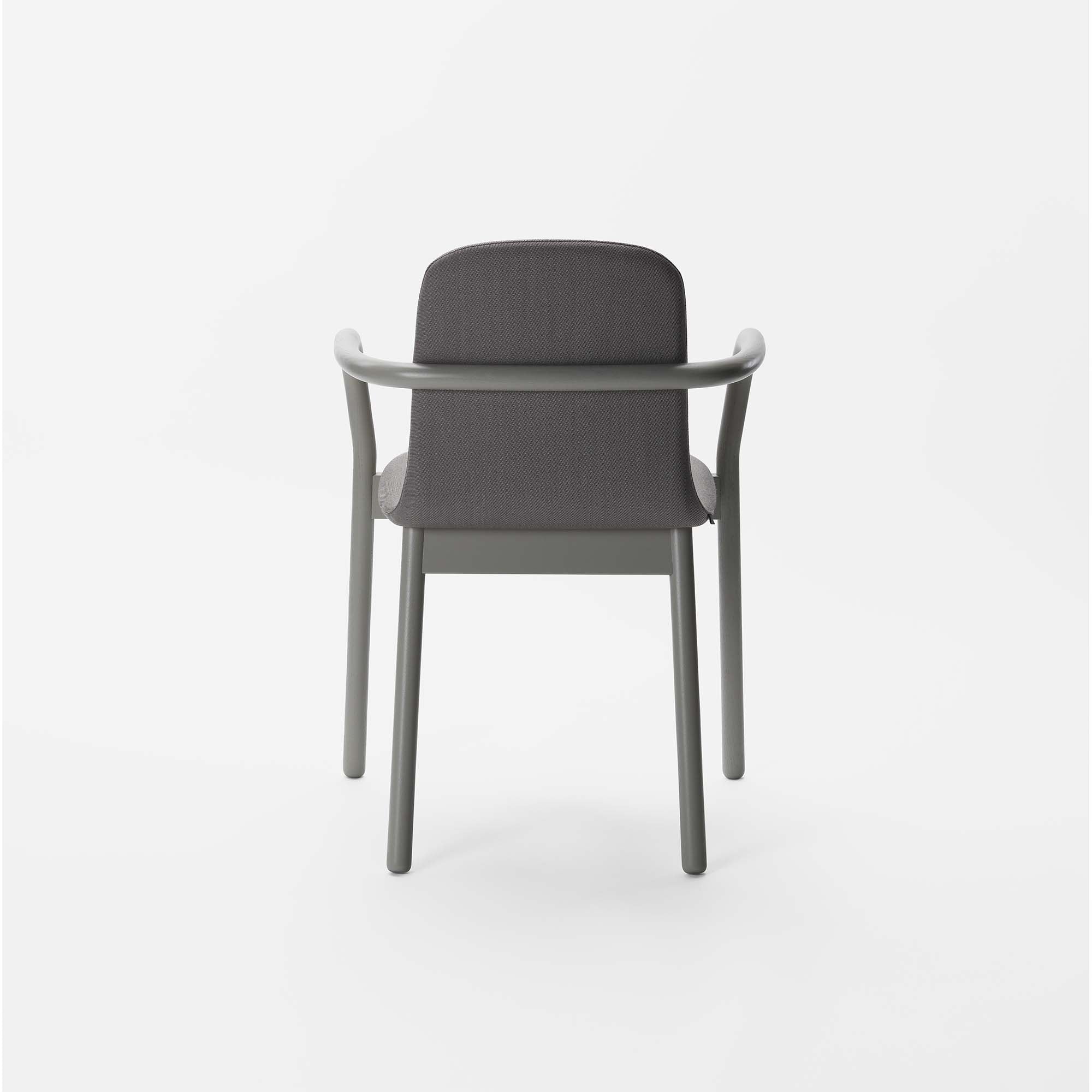 HUG ARMCHAIR Lacquered Ash in Pebble Gray-Kvadrat Rime back side view