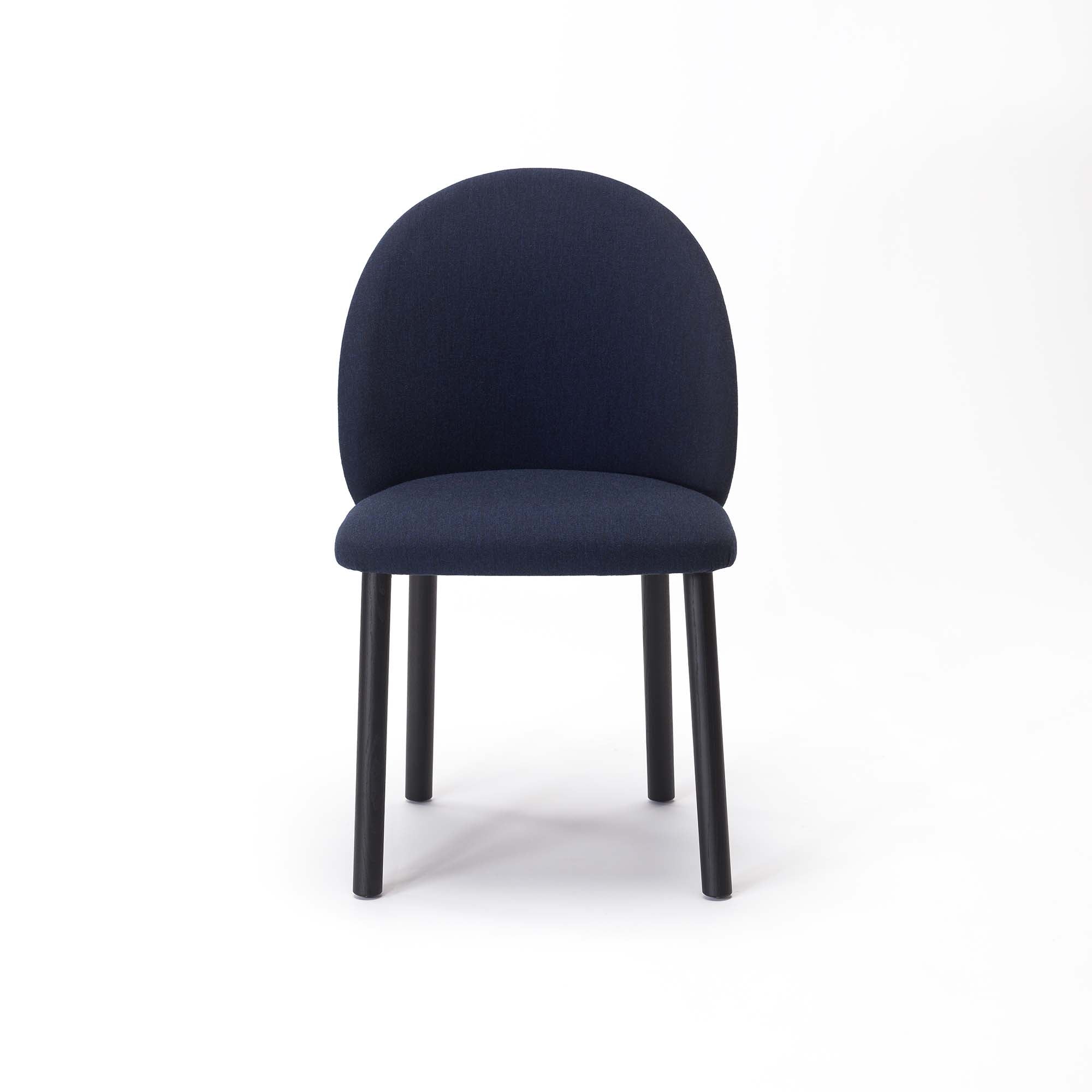 NASU Side Chair Black-Navy Blue front view