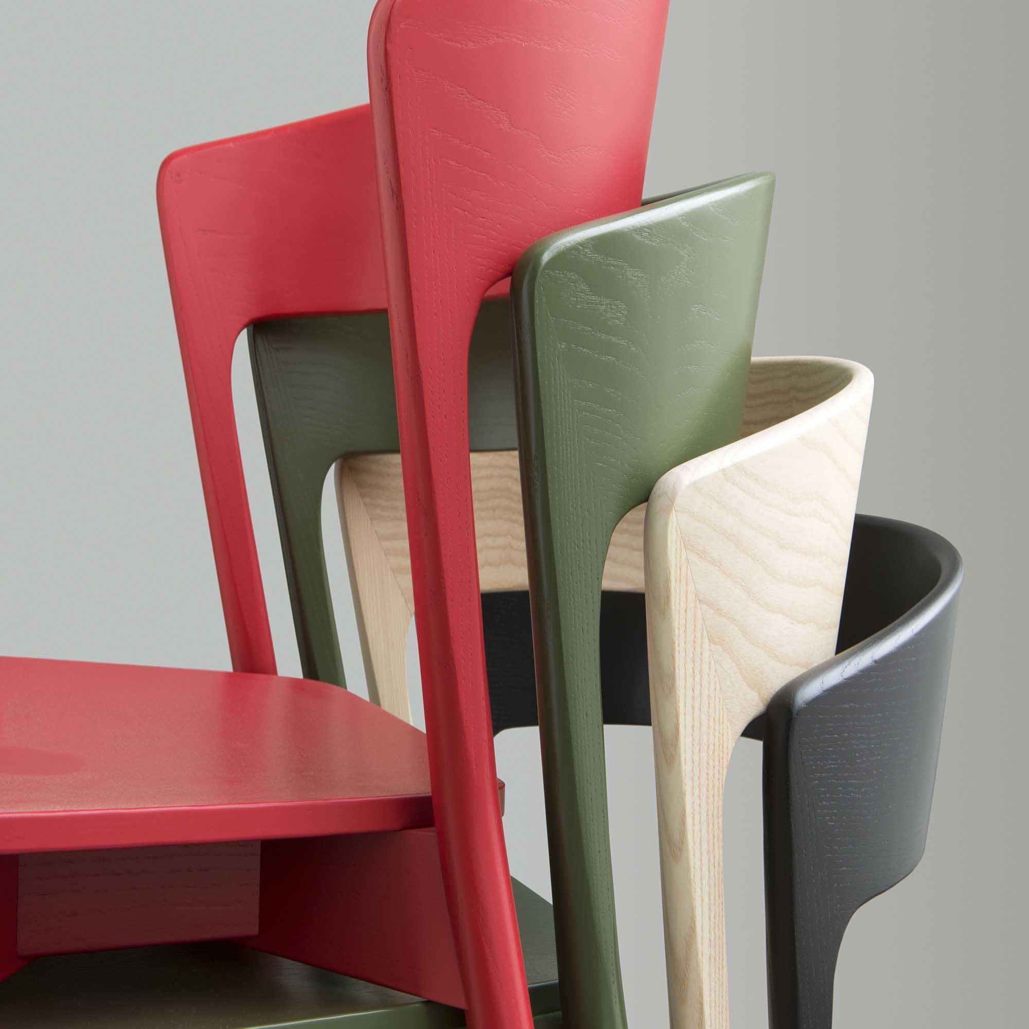 EDITH IMB Chair red, green, natural and black