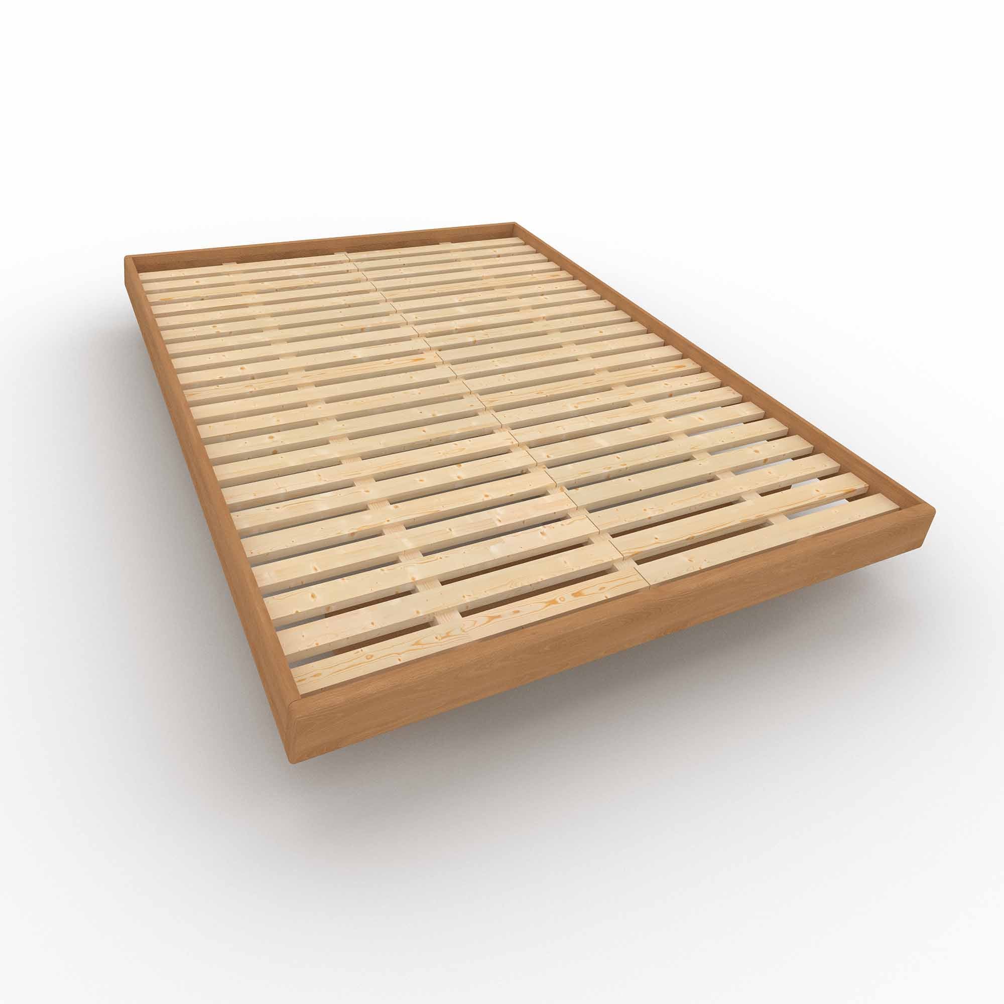 CARRE Double Bed, Beech Wood-caramel bed frame