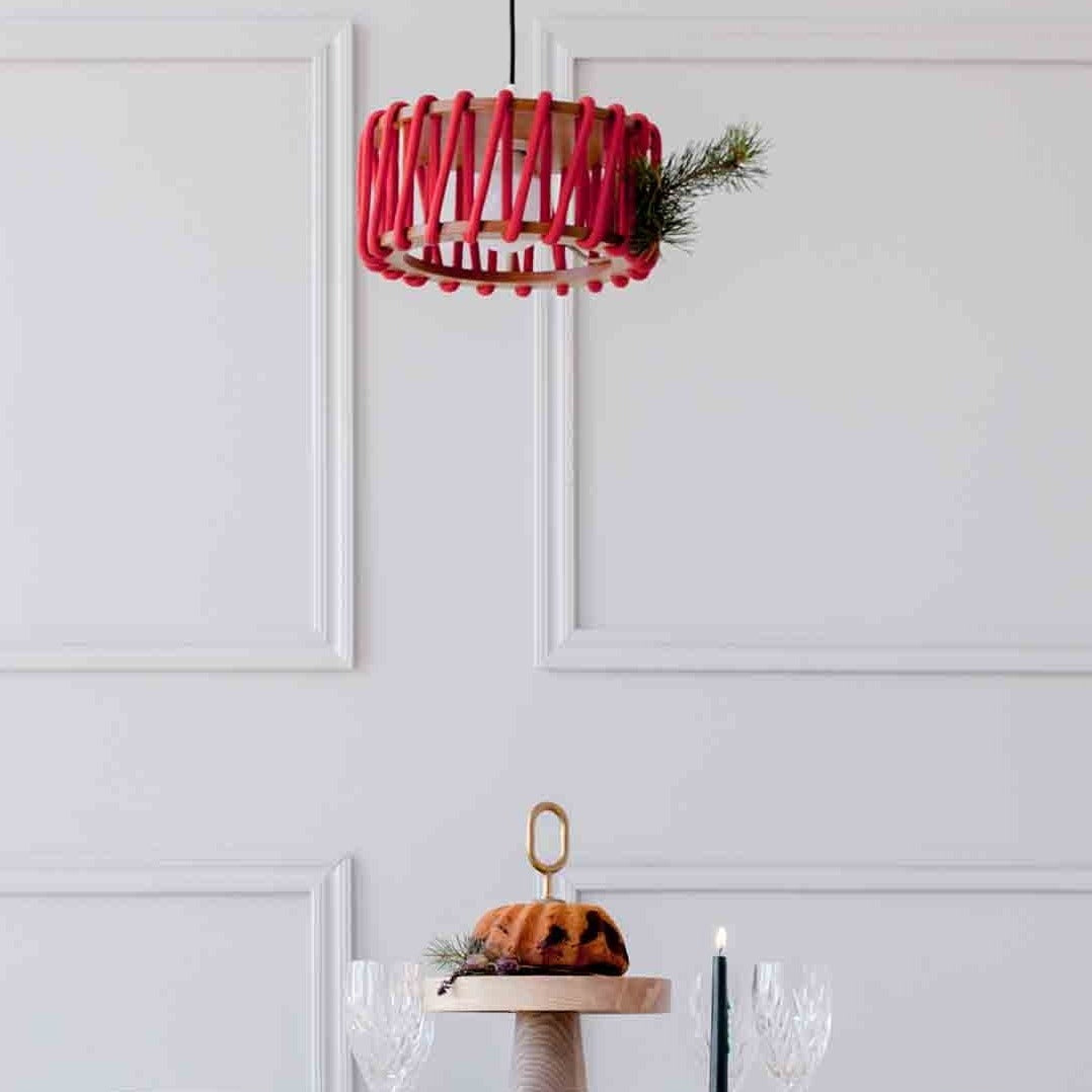 MACARON Pendant Lamp Red 30 cm front interior general view
