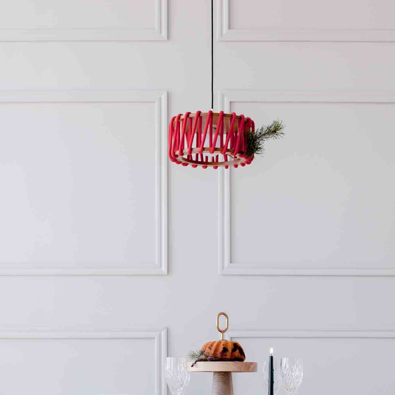 MACARON Pendant Lamp Red 45 cm interior general view