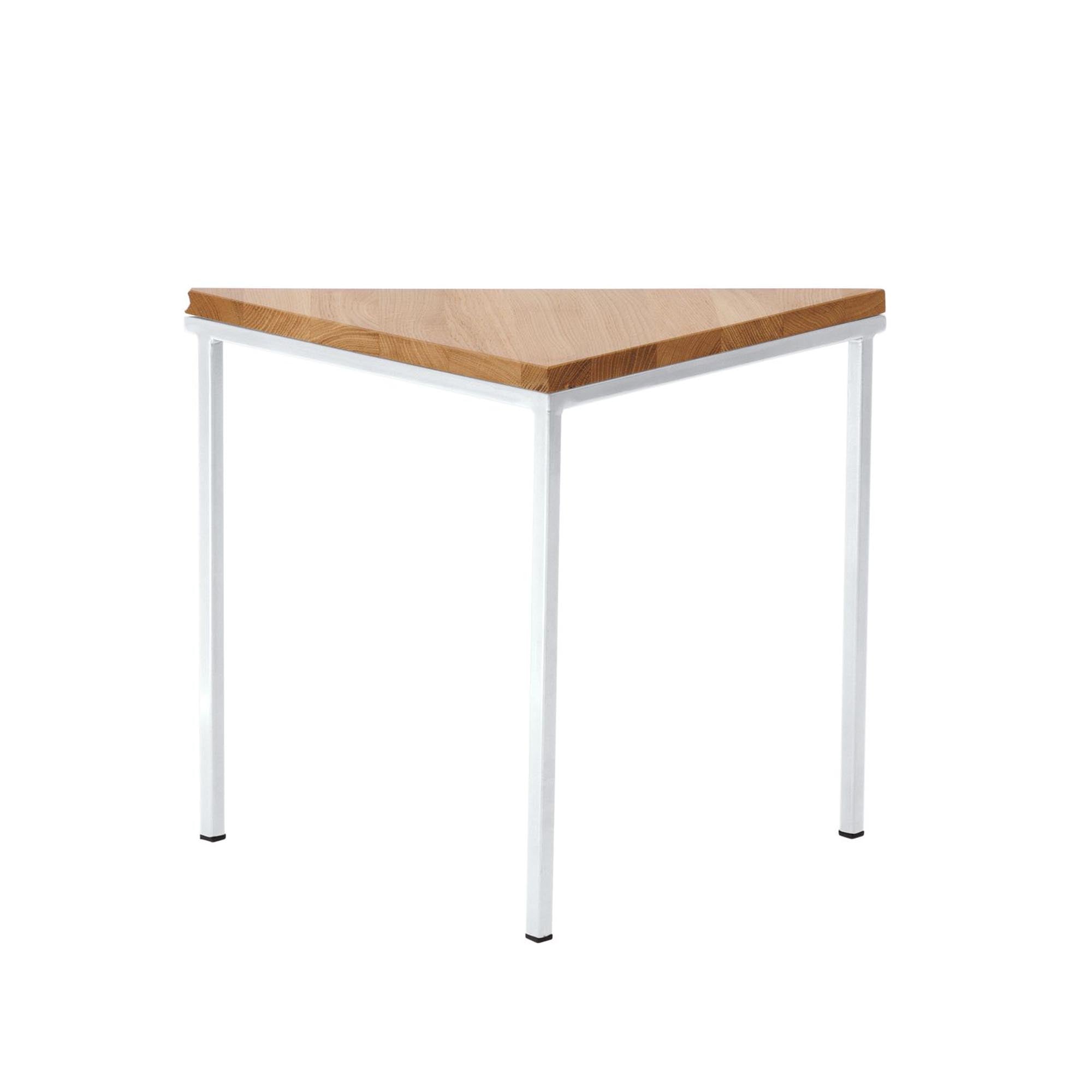 Tripod Table, Oak Wood, Natural Colour white frame, side view