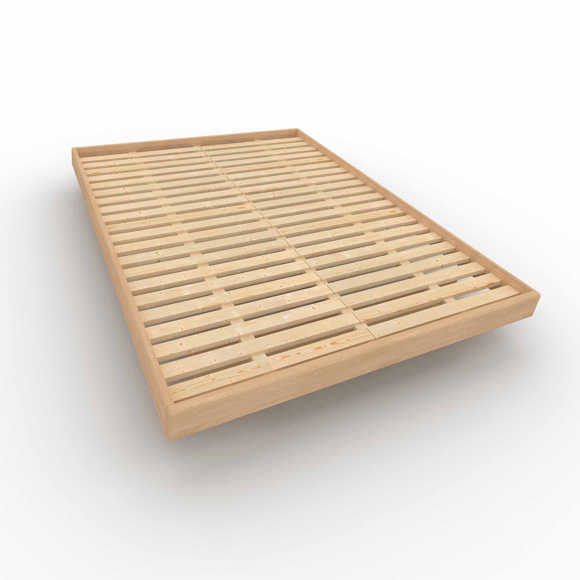 CARRE Double Bed, Beech Wood-untreated-natural