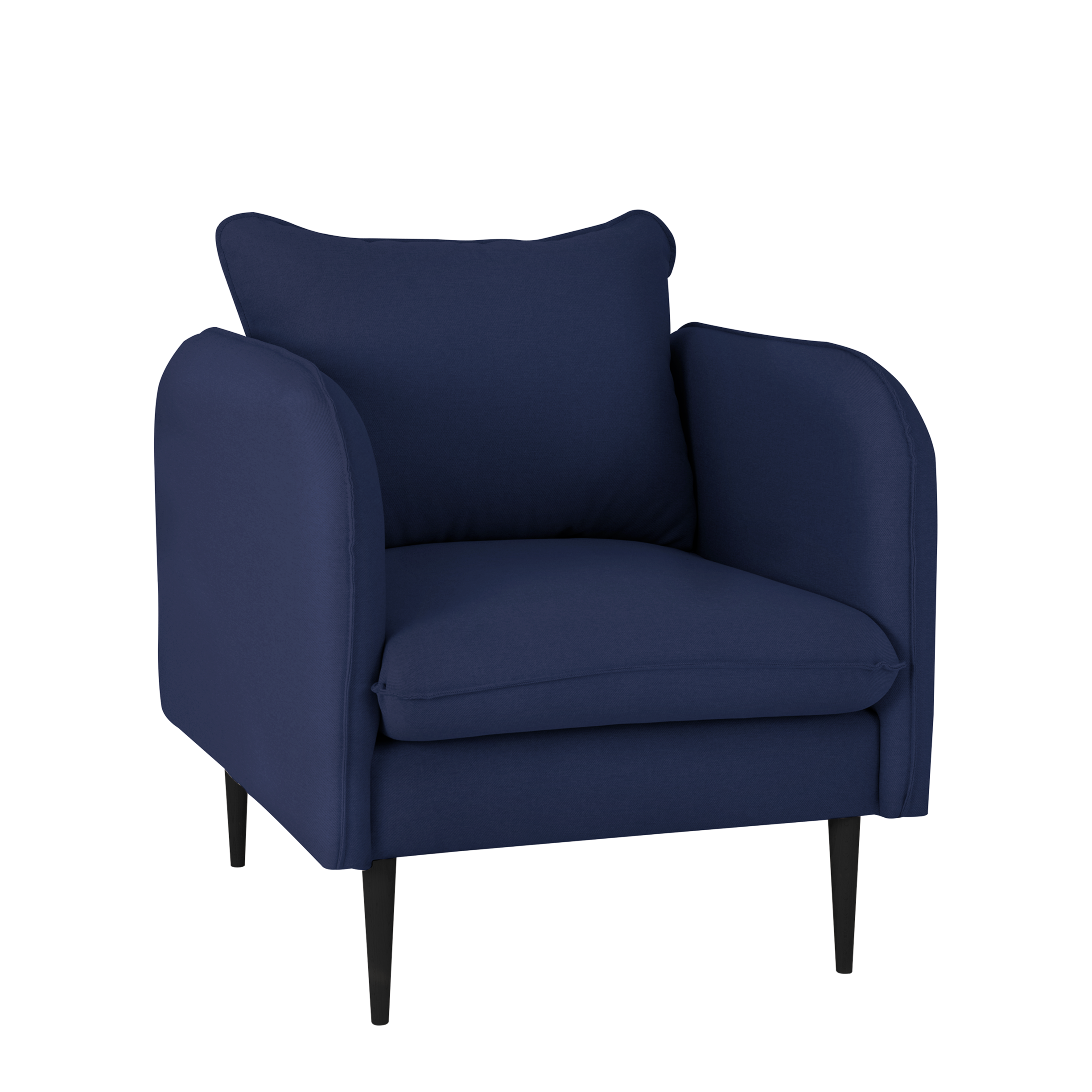 POSH BLACK Armchair upholstery colour blue