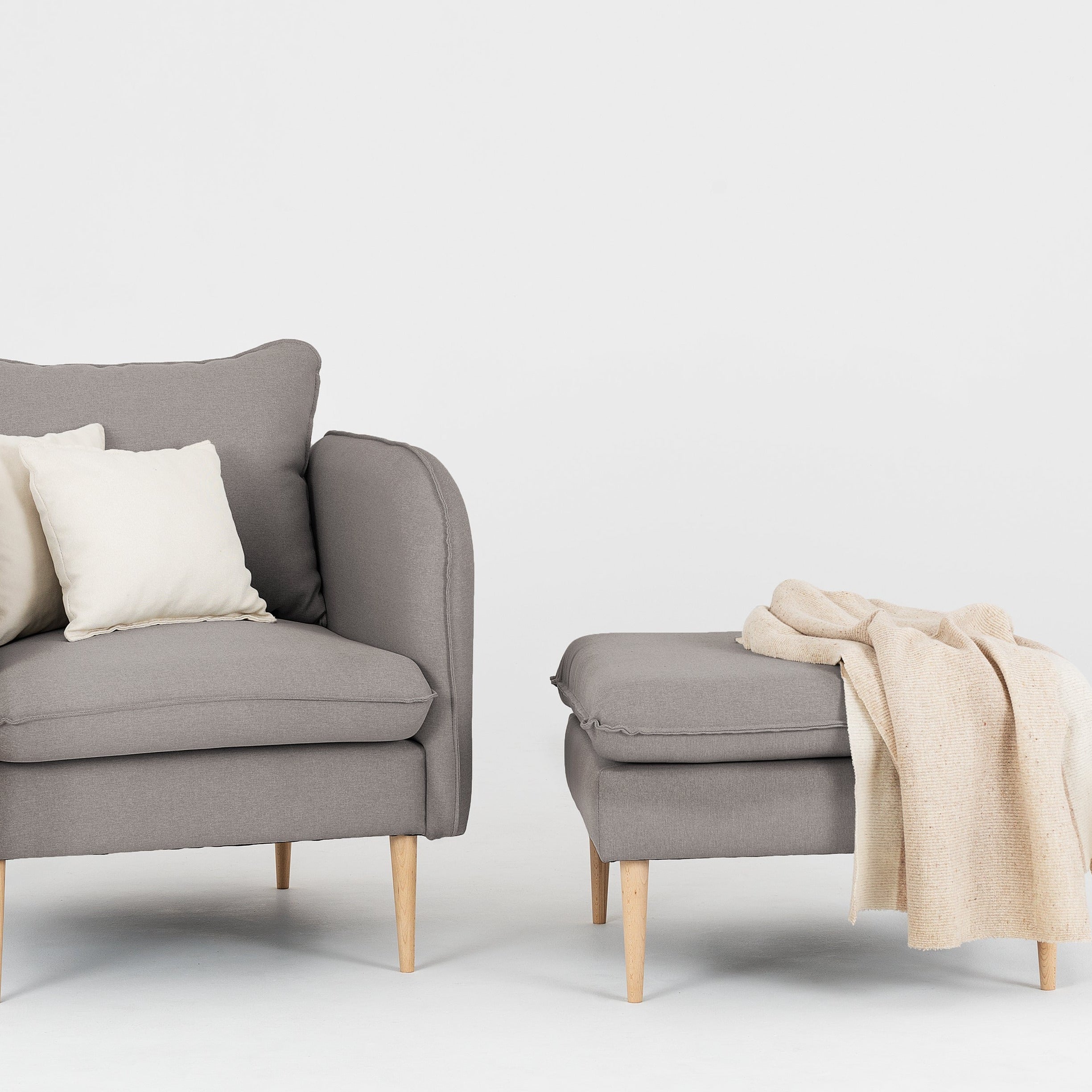 POSH Armchair upholstery colour grey-interior background