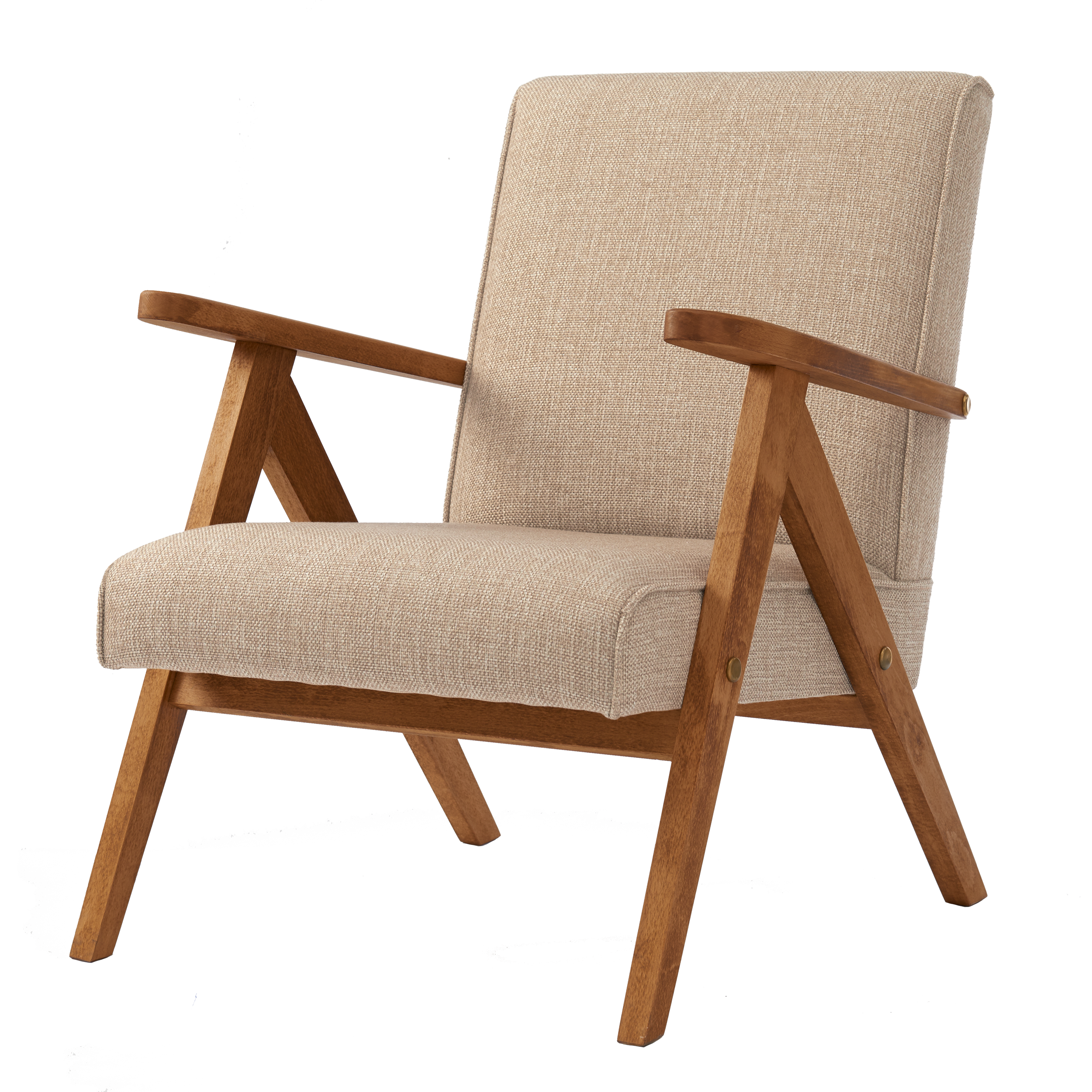 AUKLET Chair beech wood, upholstery colour ivory white front view