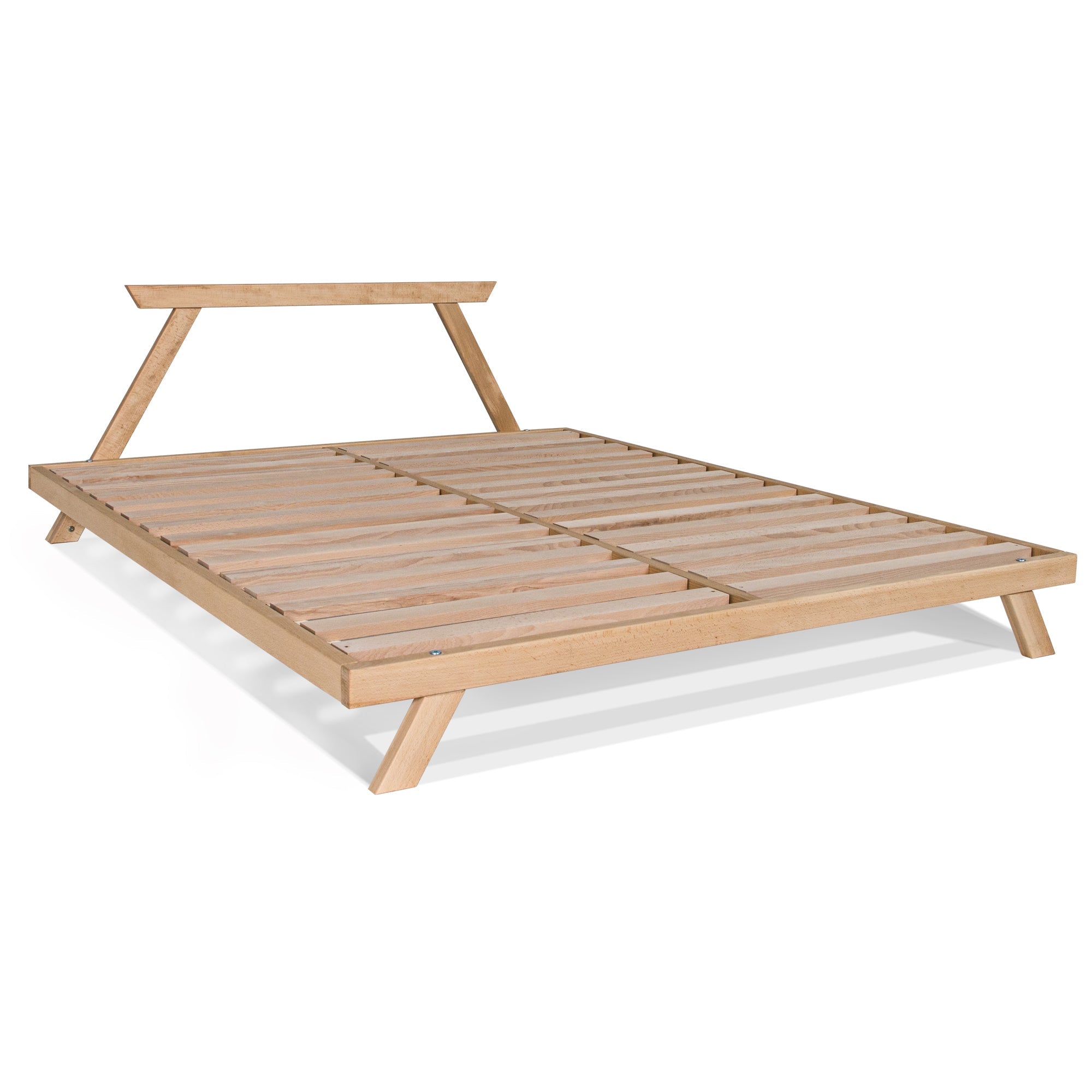 ALLEGRO Double Bed, Beech Wood natural frame without mattress