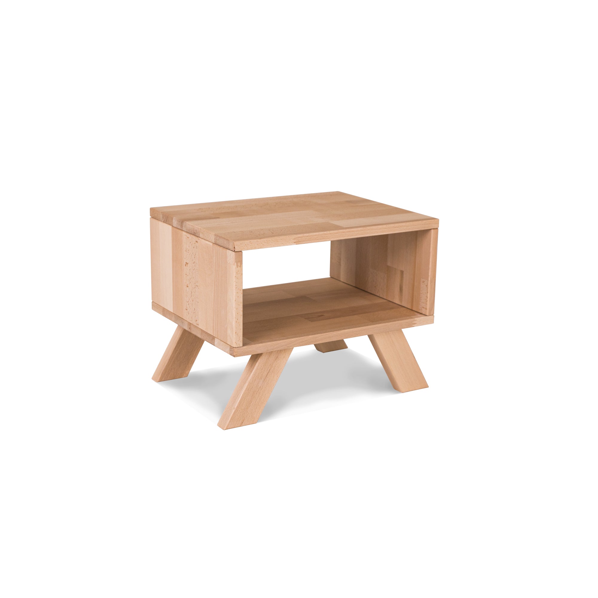ALLEGRO Bedside Table, Beech Wood Untreated