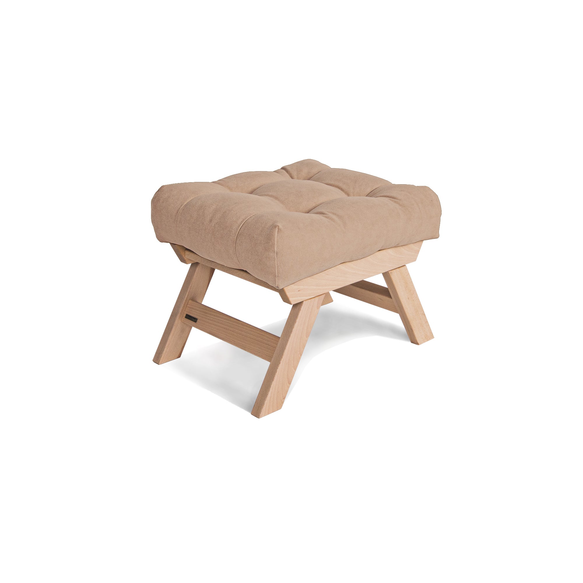 ALLEGRO Pouffe, Beech Wood upholstery colour beige